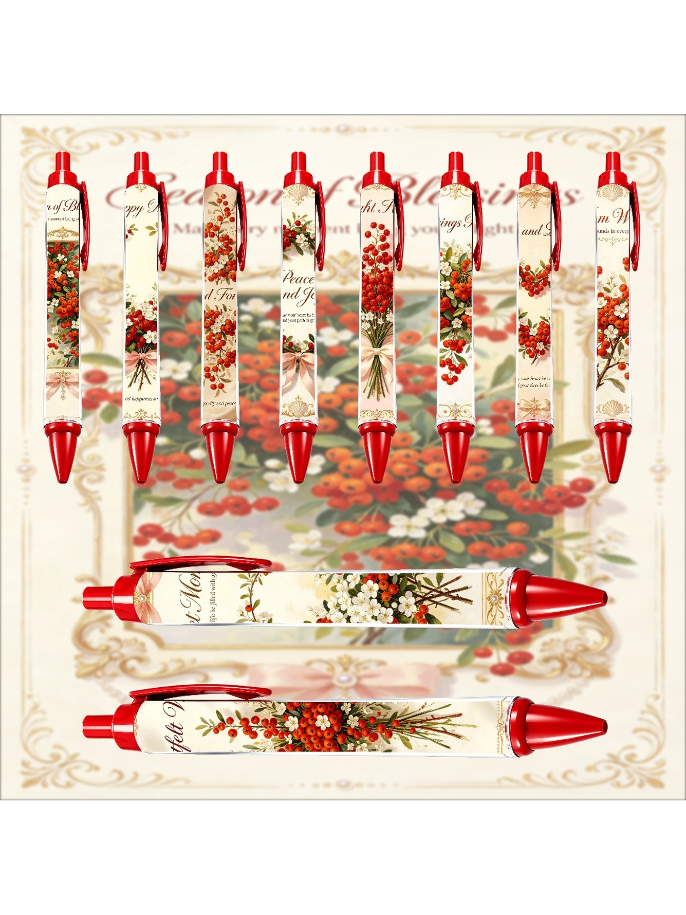 Multi Floral Ballpoint Pens