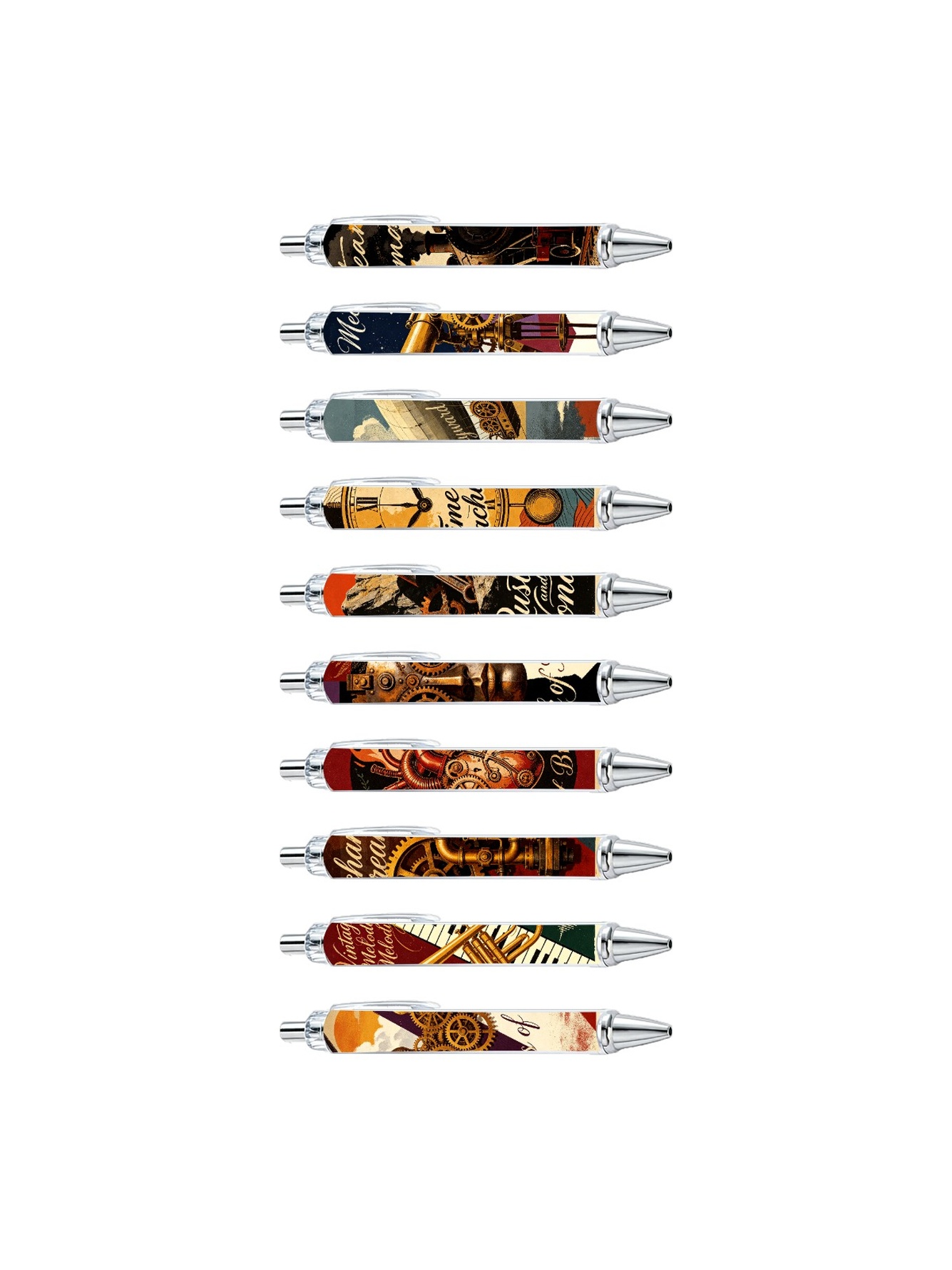 Steampunk Art Ballpoint Pens - 10-Pack
