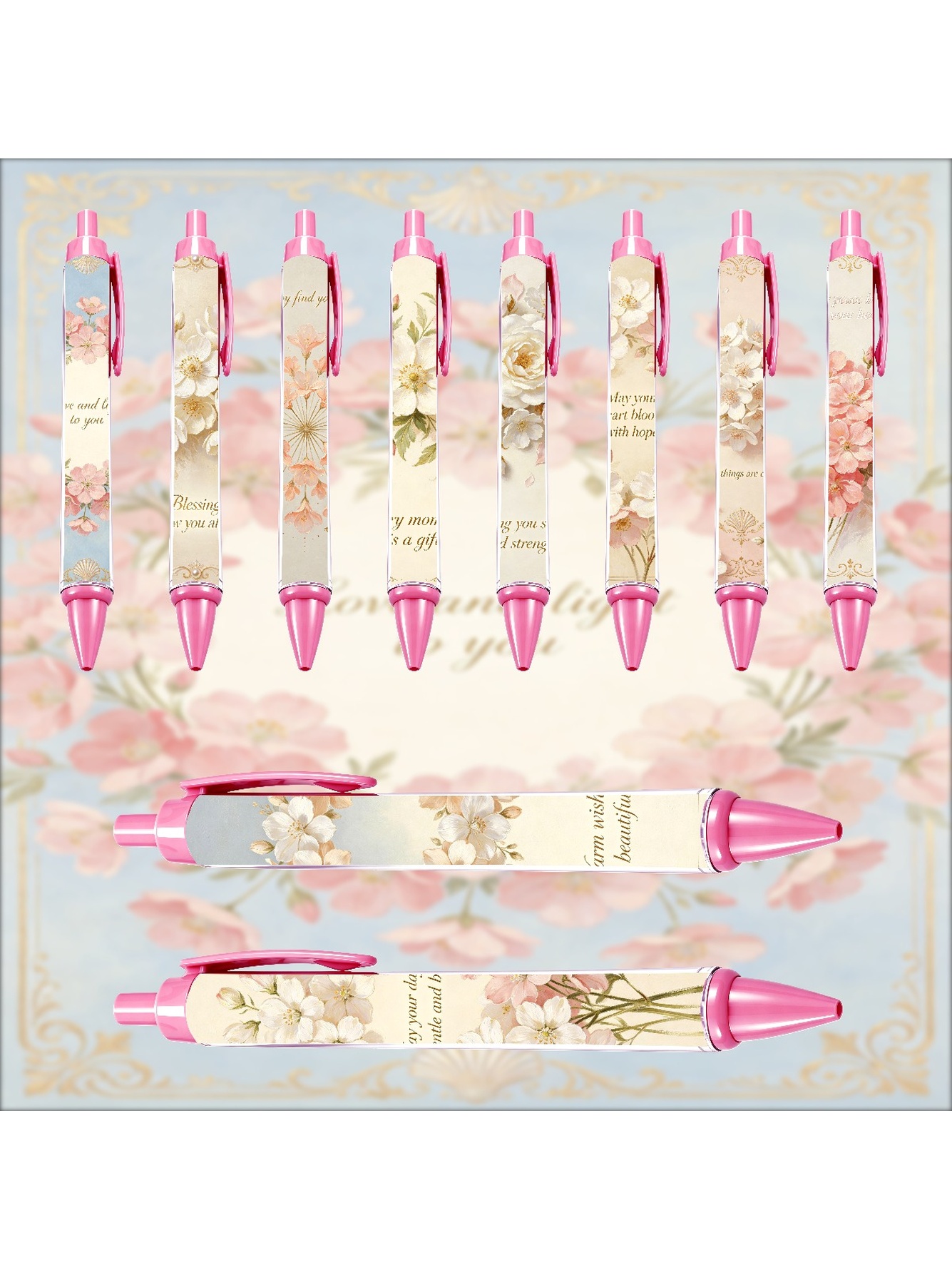 Floral Retractable Pens