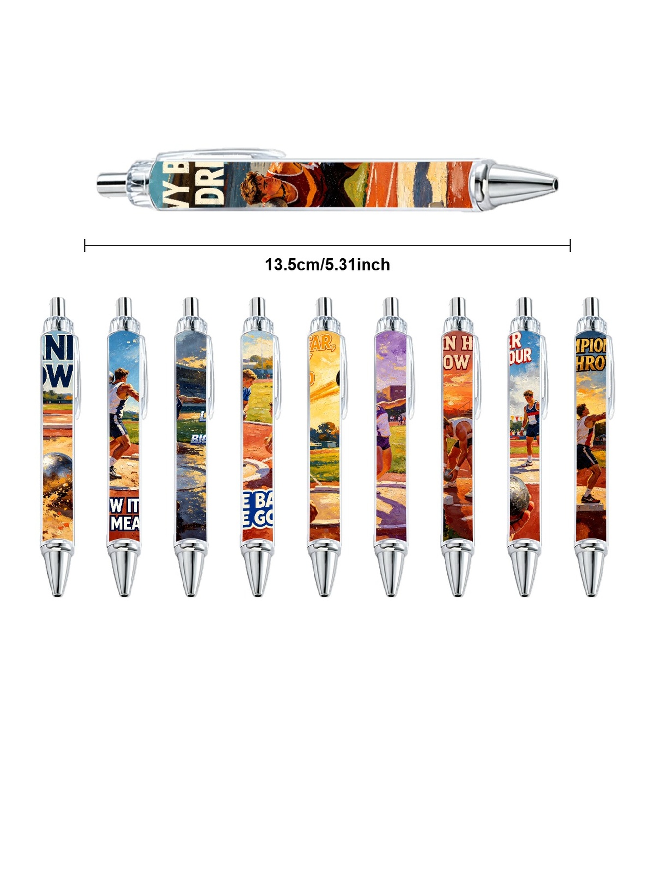 Athlete Shot Put Design Ballpoint Pens - 10-Pack