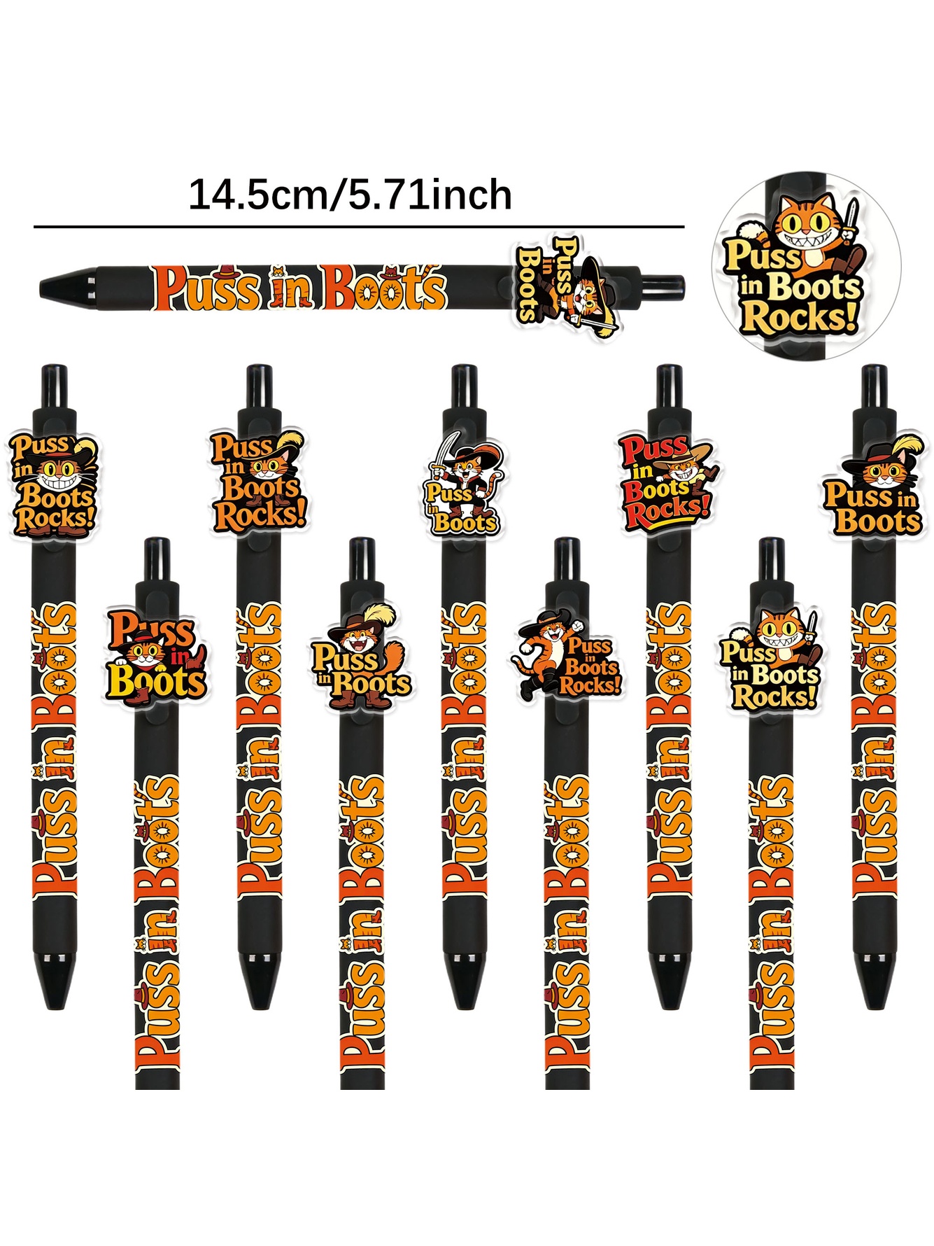 Puss In Boots Novelty Ballpoint Pens - 10-Pack
