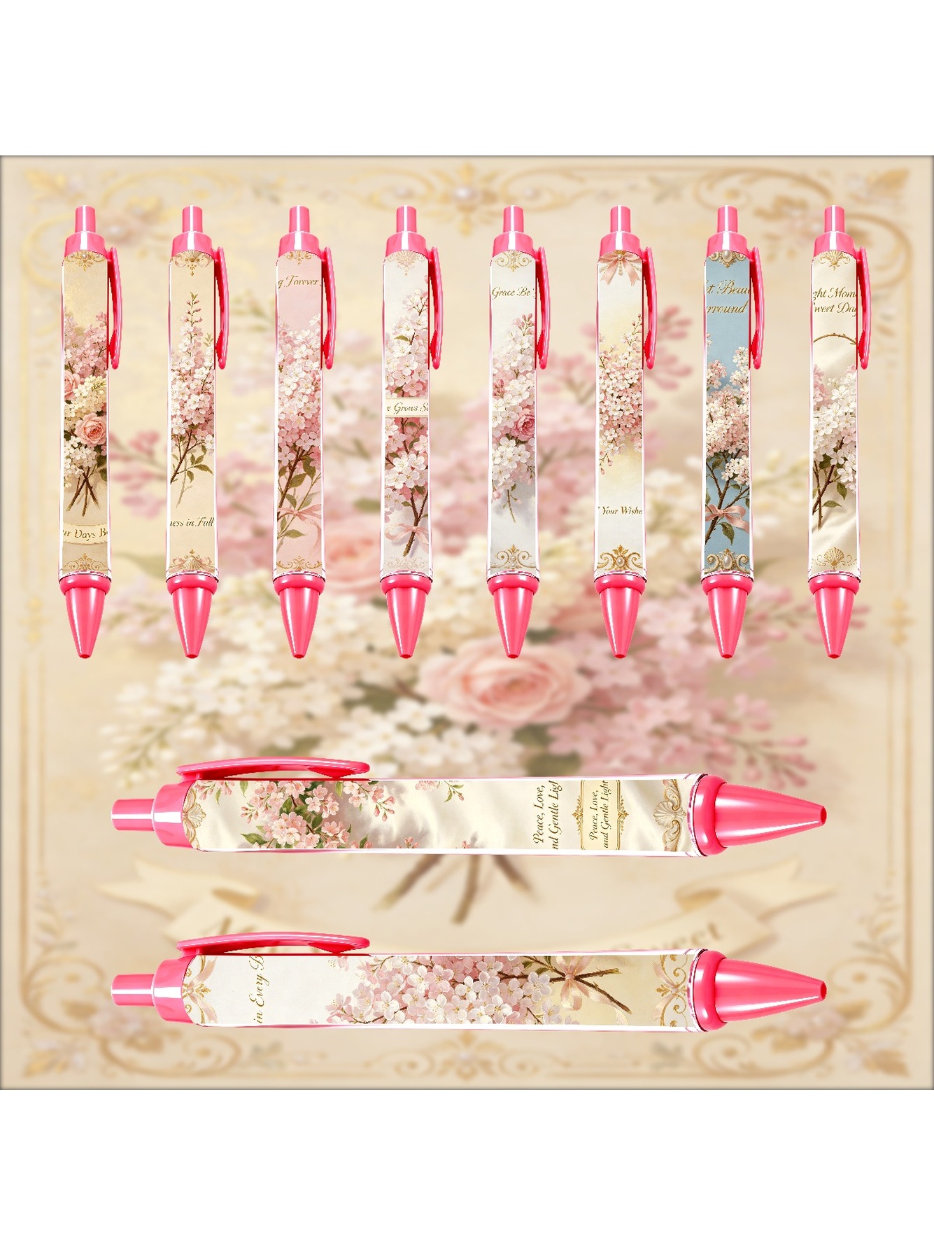 Floral Blossom Gel Pen - 10-Pack