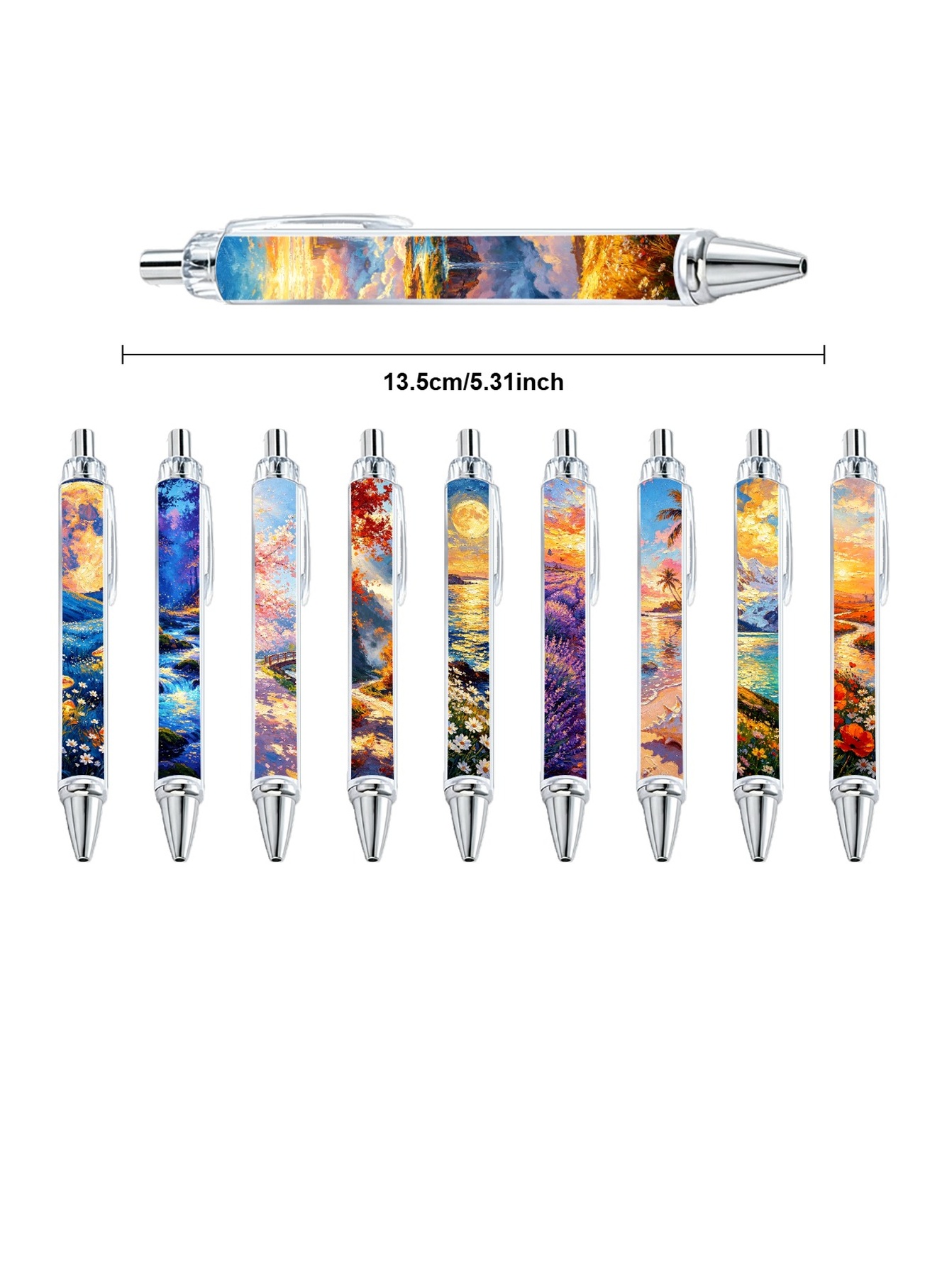 Dreamy Landscape Art Ballpoint Pens - 10-Pack