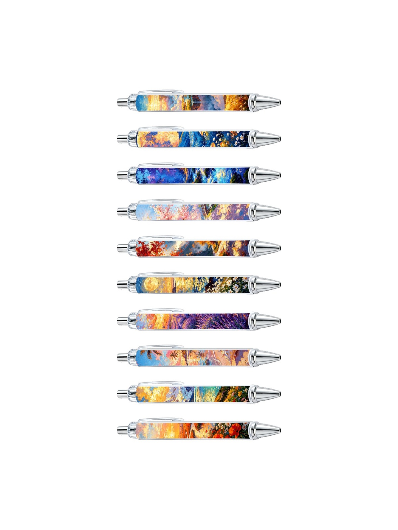 Dreamy Landscape Art Ballpoint Pens - 10-Pack