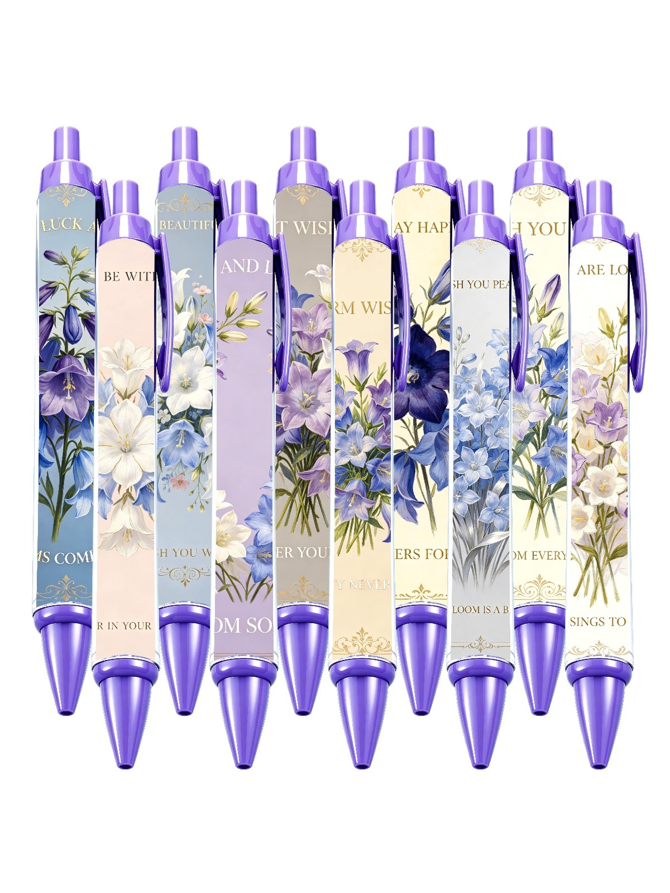 Floral Blessing Retractable Pens - 10-Pack