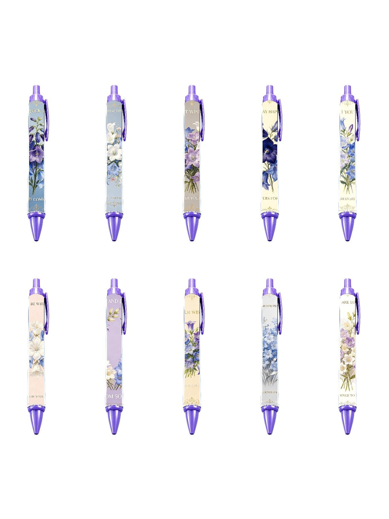 Floral Blessing Retractable Pens - 10-Pack