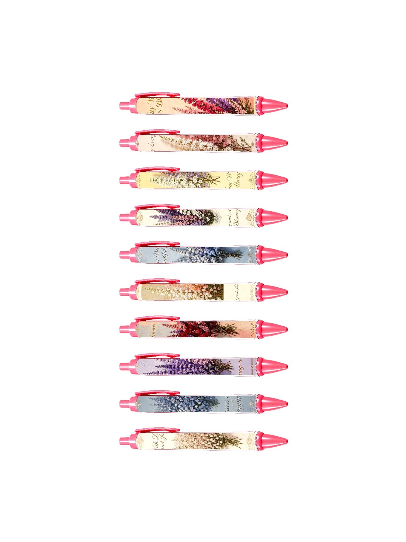 Floral Retractable Pens - 10-Pack