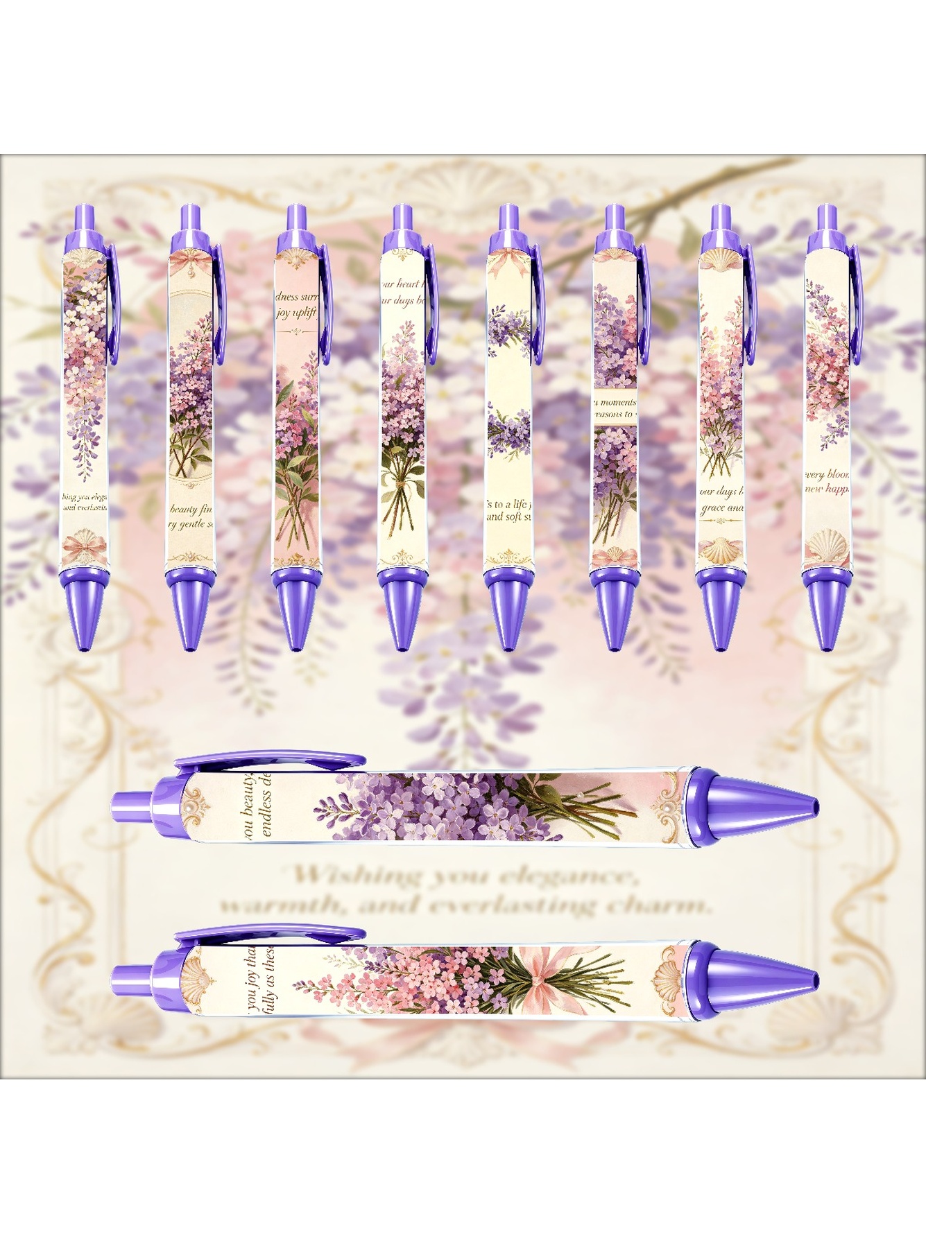 Hydrangea Pen, Blue Everlasting Charm - 10-Pack