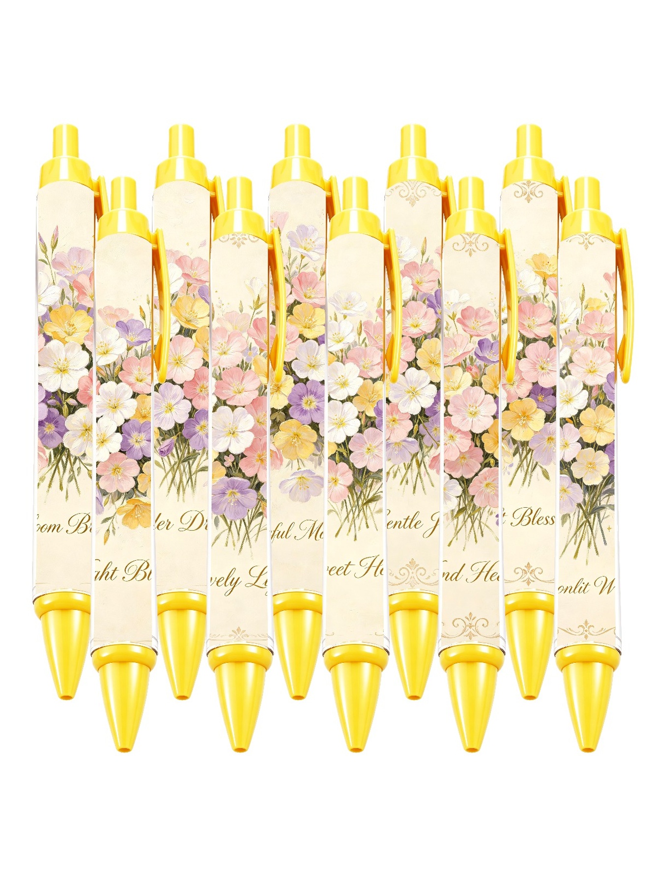 Sunflower Retractable Pen, Yellow Warm Sunshine - 10-Pack