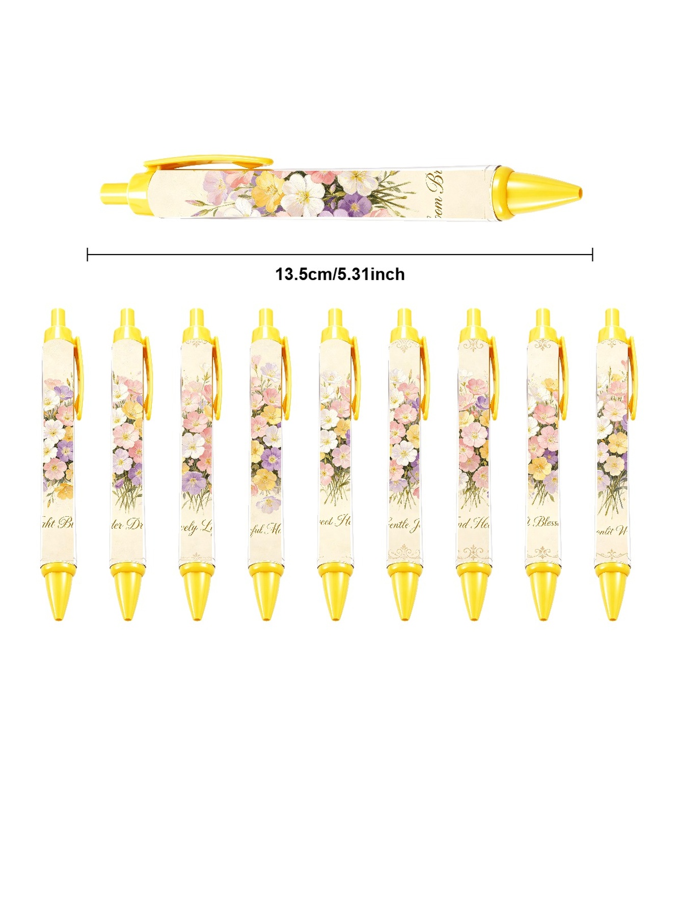 Sunflower Retractable Pen, Yellow Warm Sunshine - 10-Pack