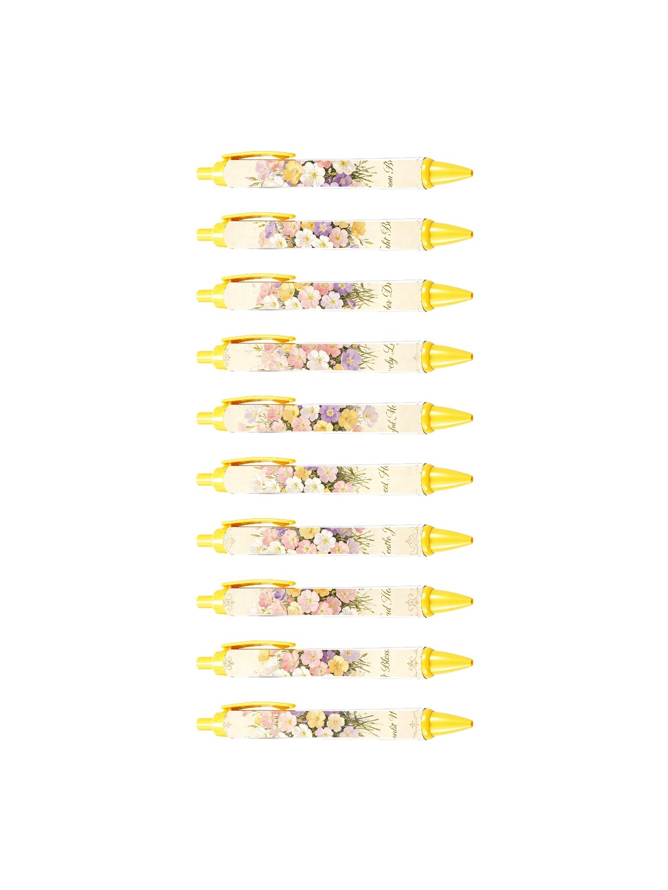 Sunflower Retractable Pen, Yellow Warm Sunshine - 10-Pack