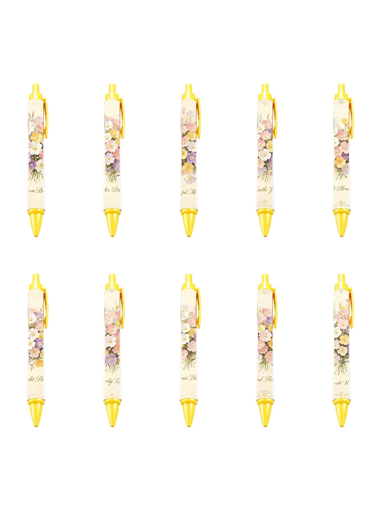 Sunflower Retractable Pen, Yellow Warm Sunshine - 10-Pack