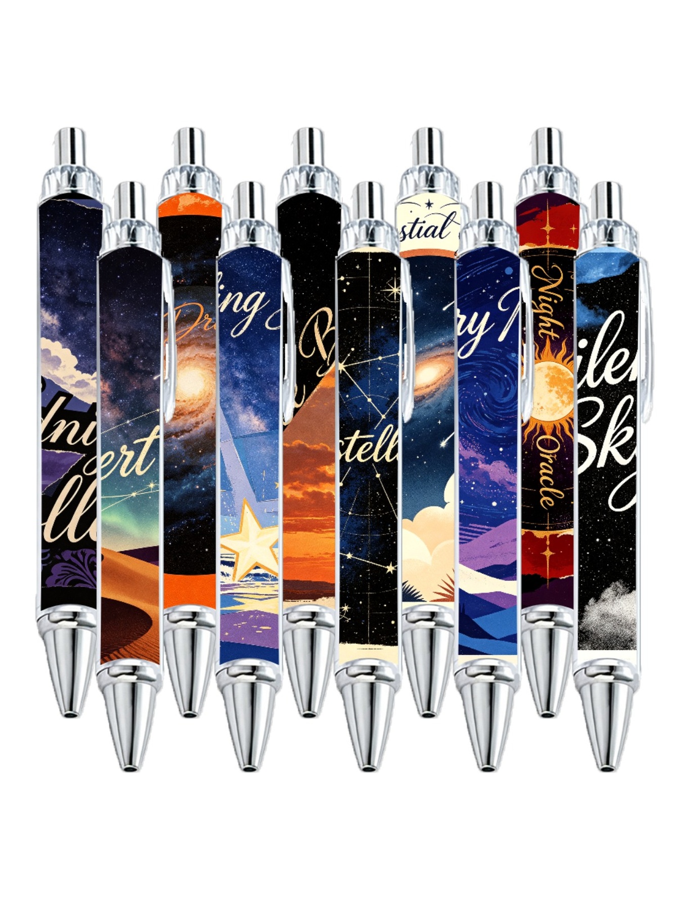 Starry Galaxy Ballpoint Pens, Constellation Night - 10-Pack