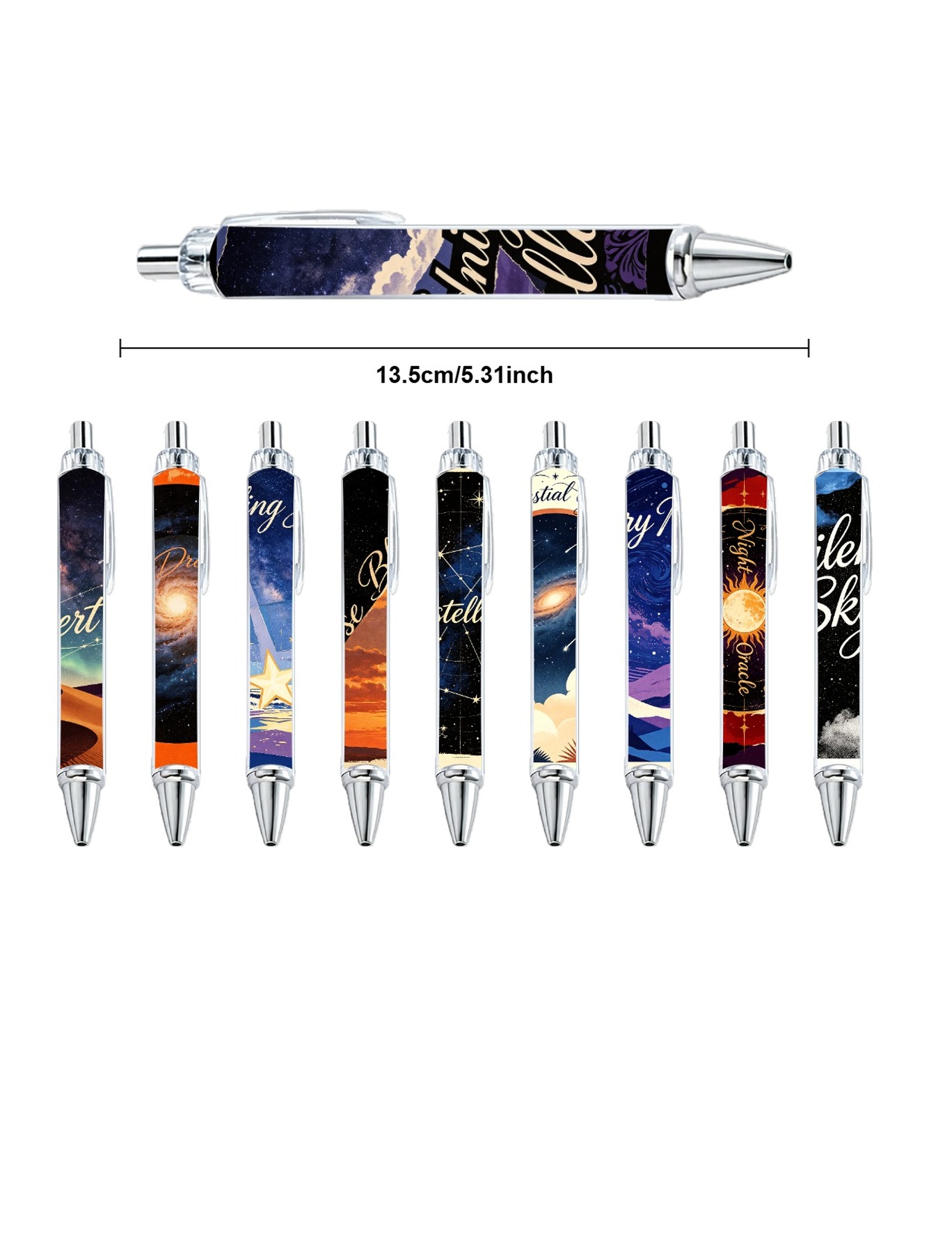 Starry Galaxy Ballpoint Pens, Constellation Night - 10-Pack