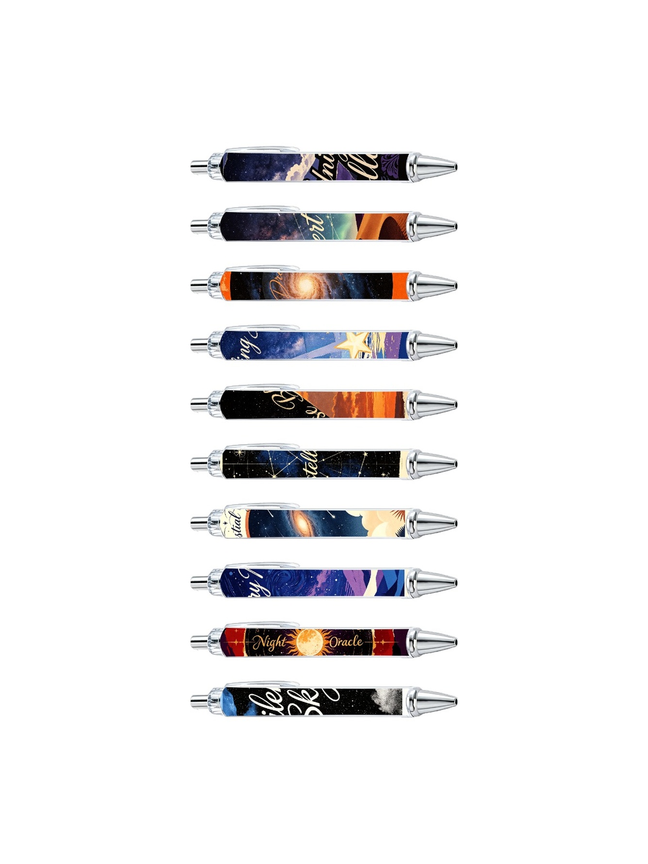 Starry Galaxy Ballpoint Pens, Constellation Night - 10-Pack