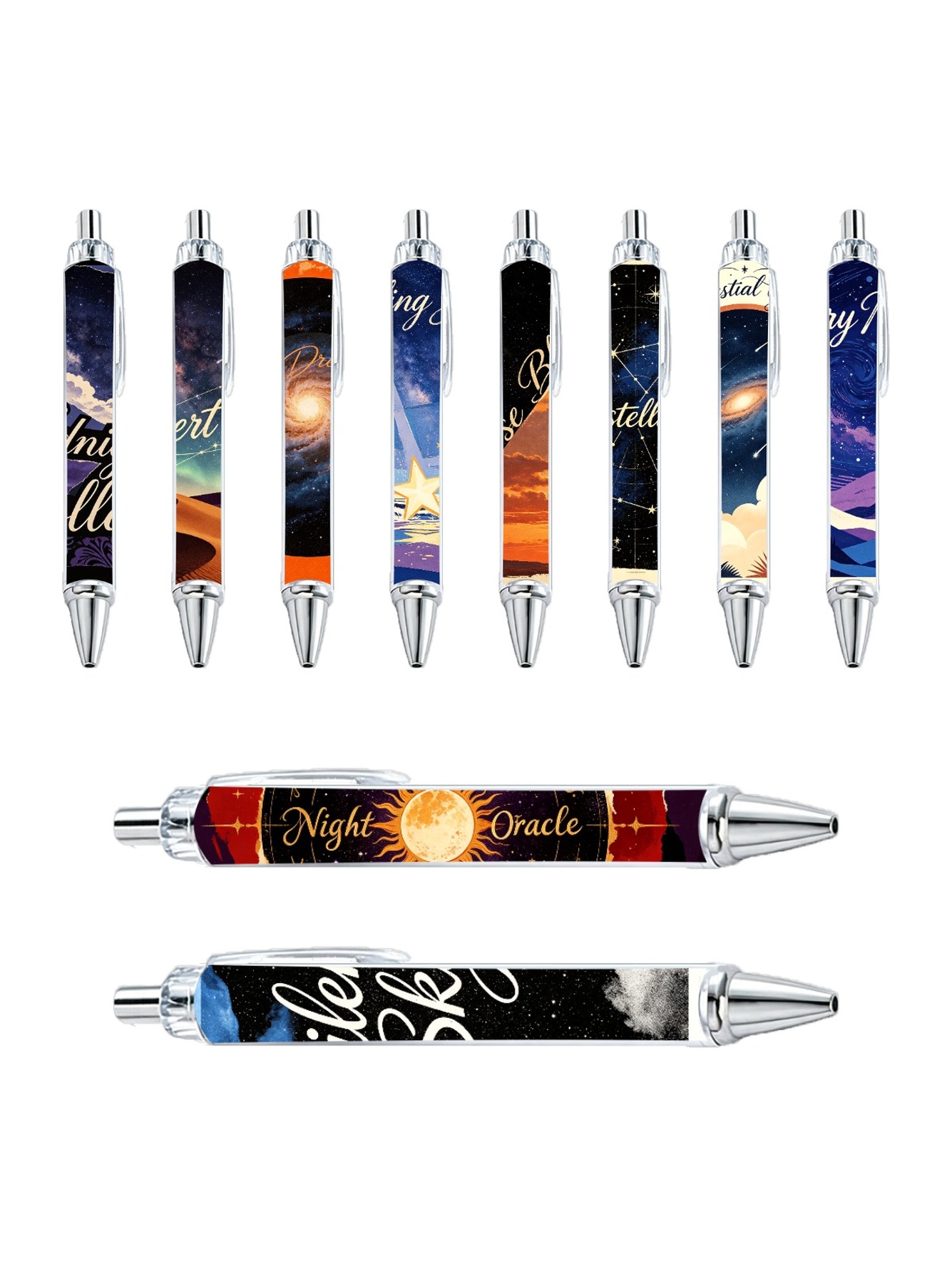 Starry Galaxy Ballpoint Pens, Constellation Night - 10-Pack