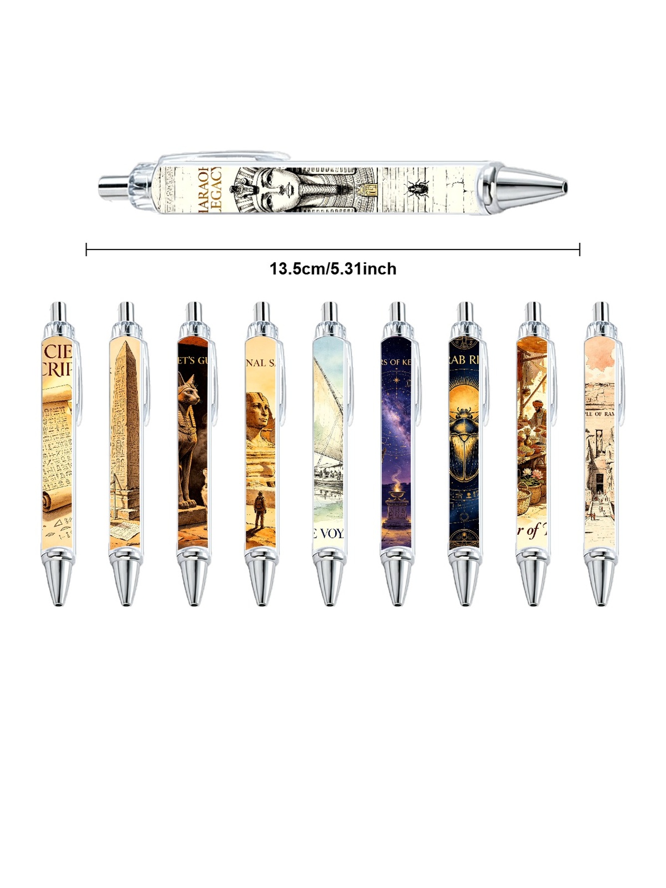 Ancient Egyptian Art Gel Pens, For Smooth Writing - 10-Pack