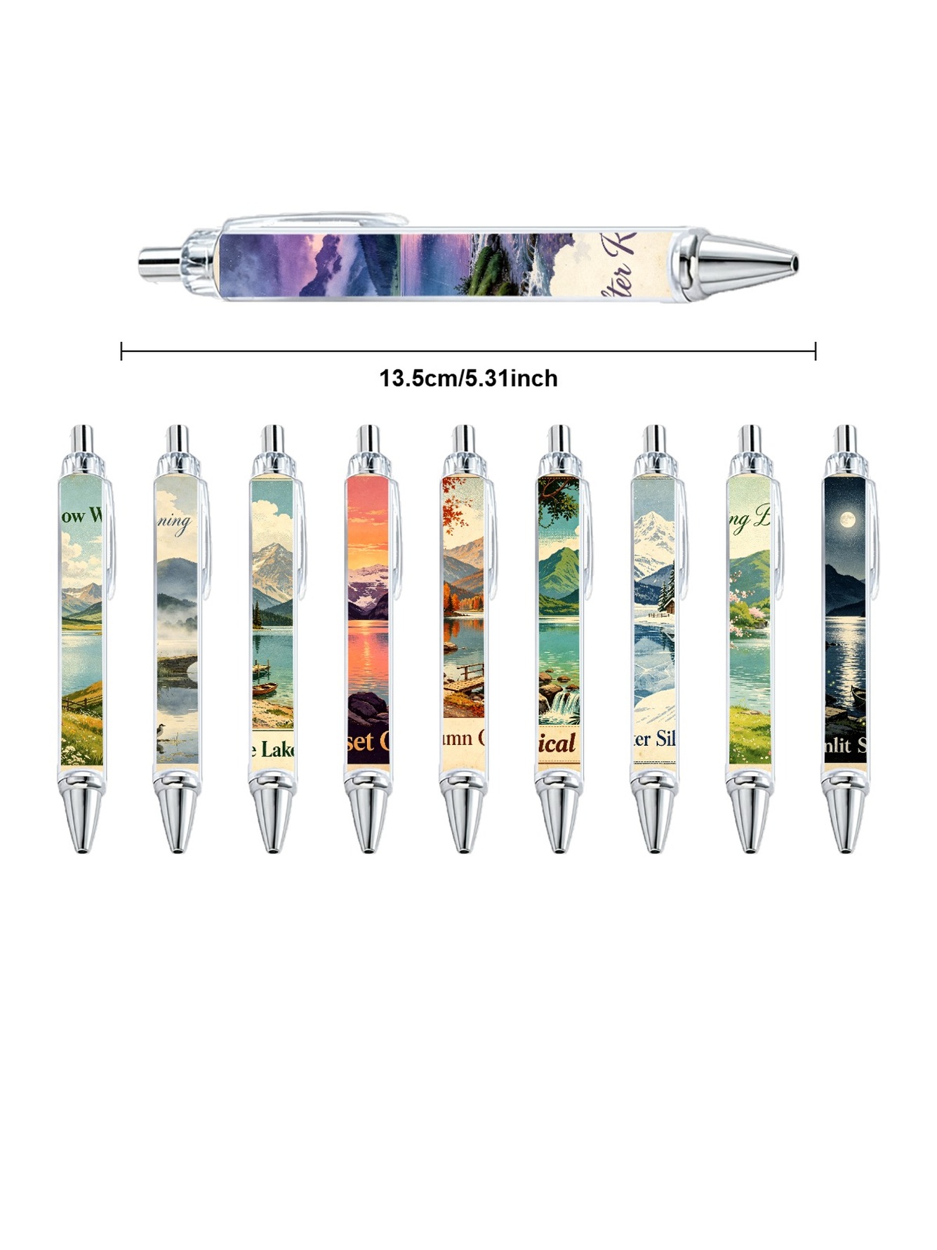 Scenic Mountain Landscape Gel Pen - 10-Pack