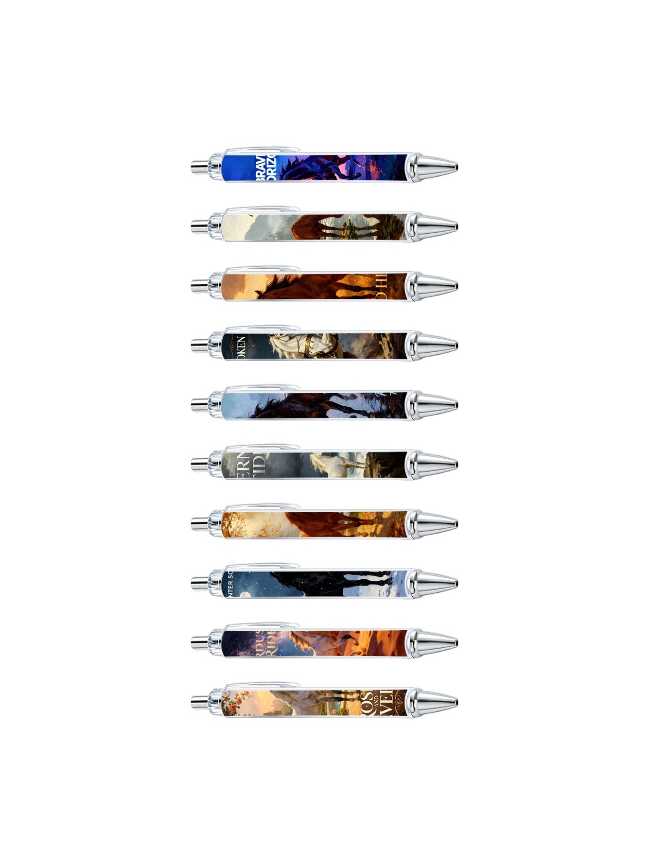 Horse Gel Pens, Galloping Horse, Black Ink - 10-Pack