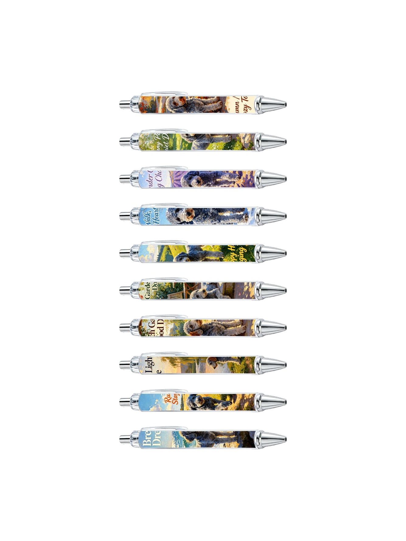 Poodle Ballpoint Pens, Outdoor Dog Print - 10-Pack