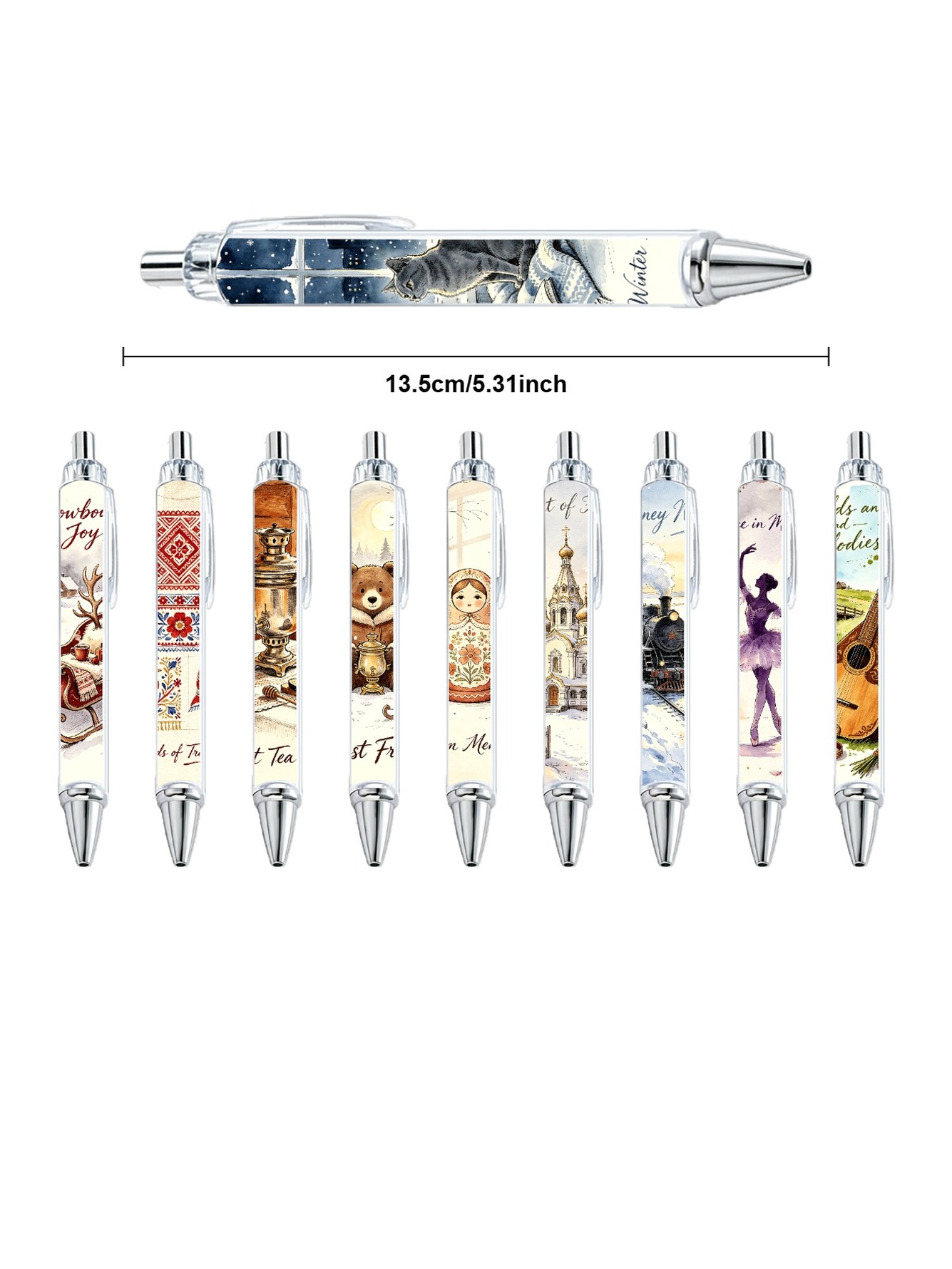 Russian Inspired Gel Pens - 10-Pack