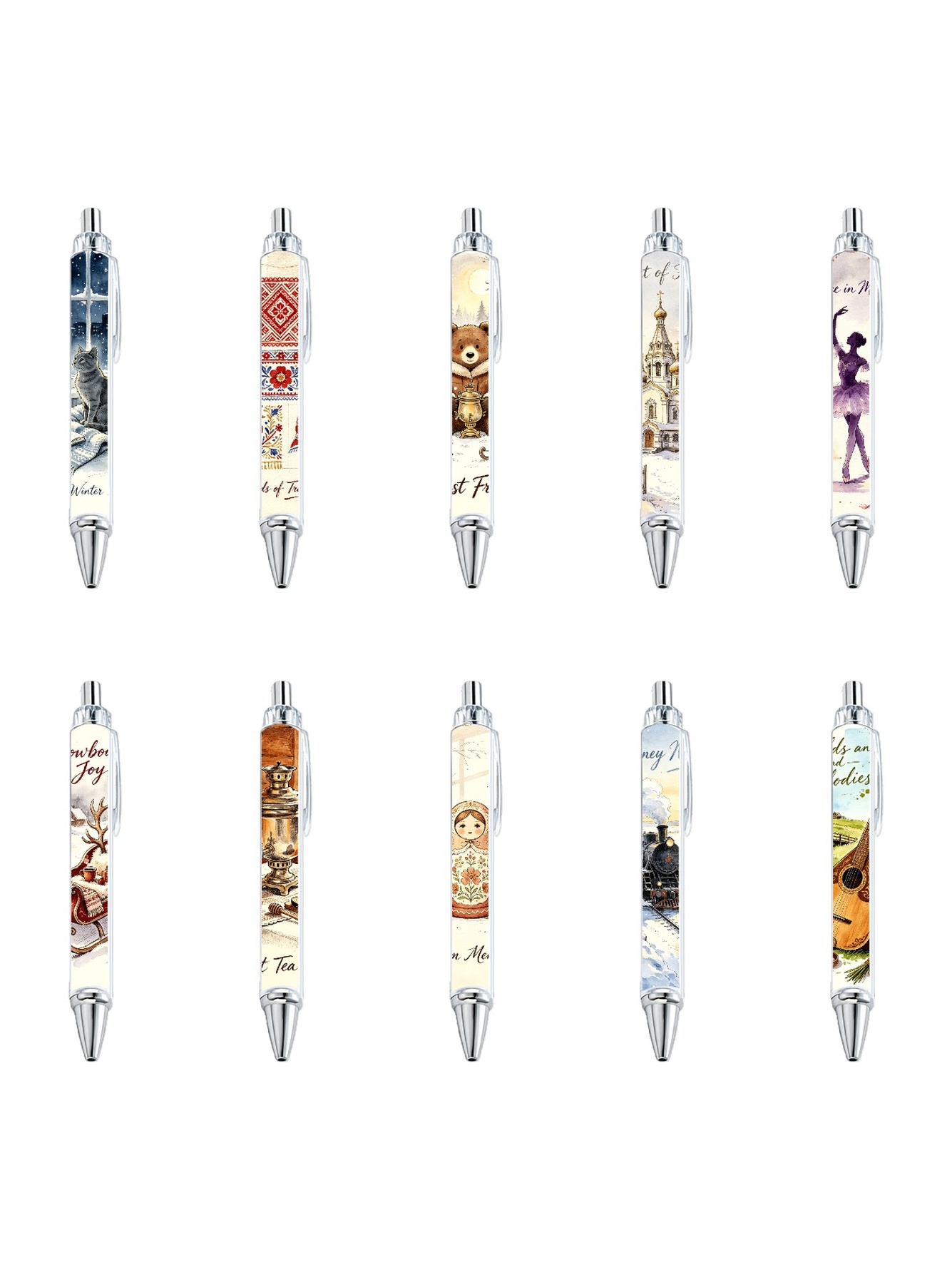 Russian Inspired Gel Pens - 10-Pack