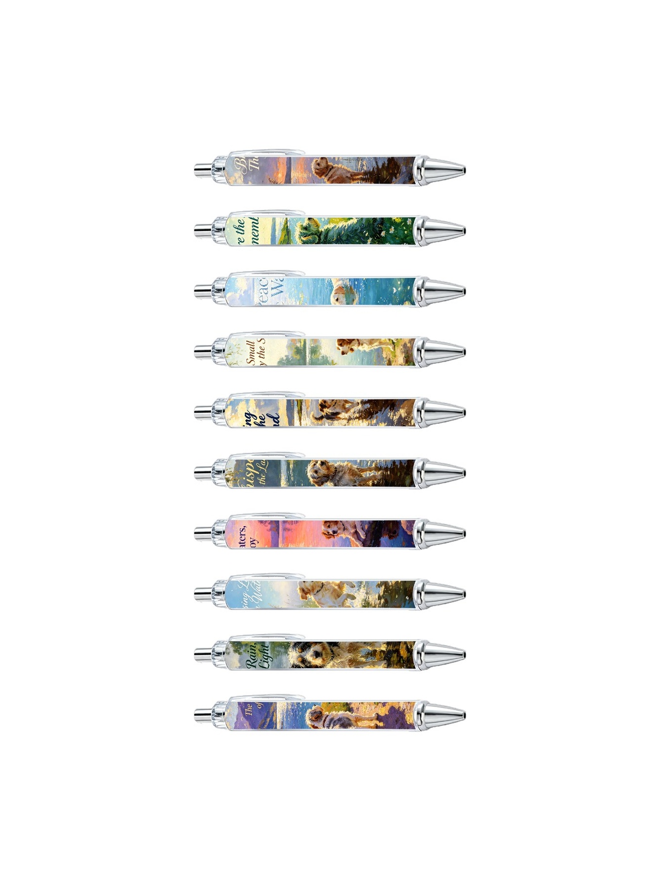 Lake Hound Ballpoint Pens, Water Quiet Print - 10-Pack
