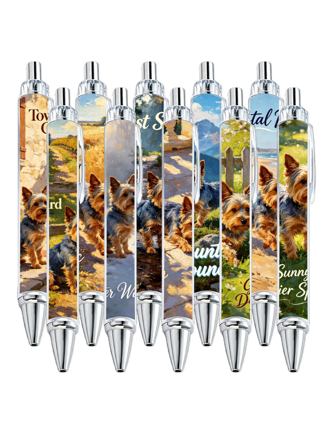 Yorkie Ballpoint Pens, Sunny Day Dog Print - 10-Pack