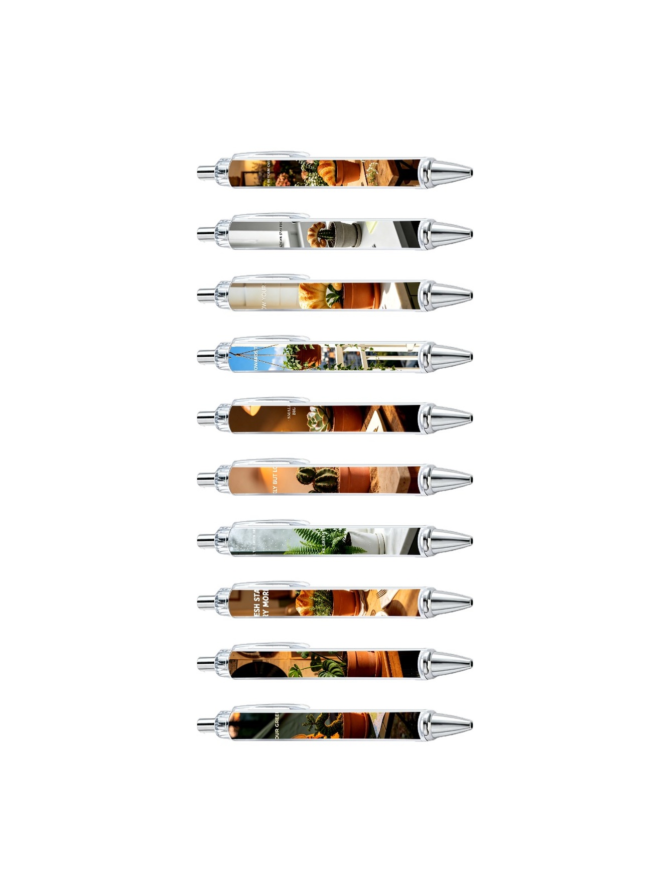 Potted Plant Gel Pens, Black Ink - 10-Pack
