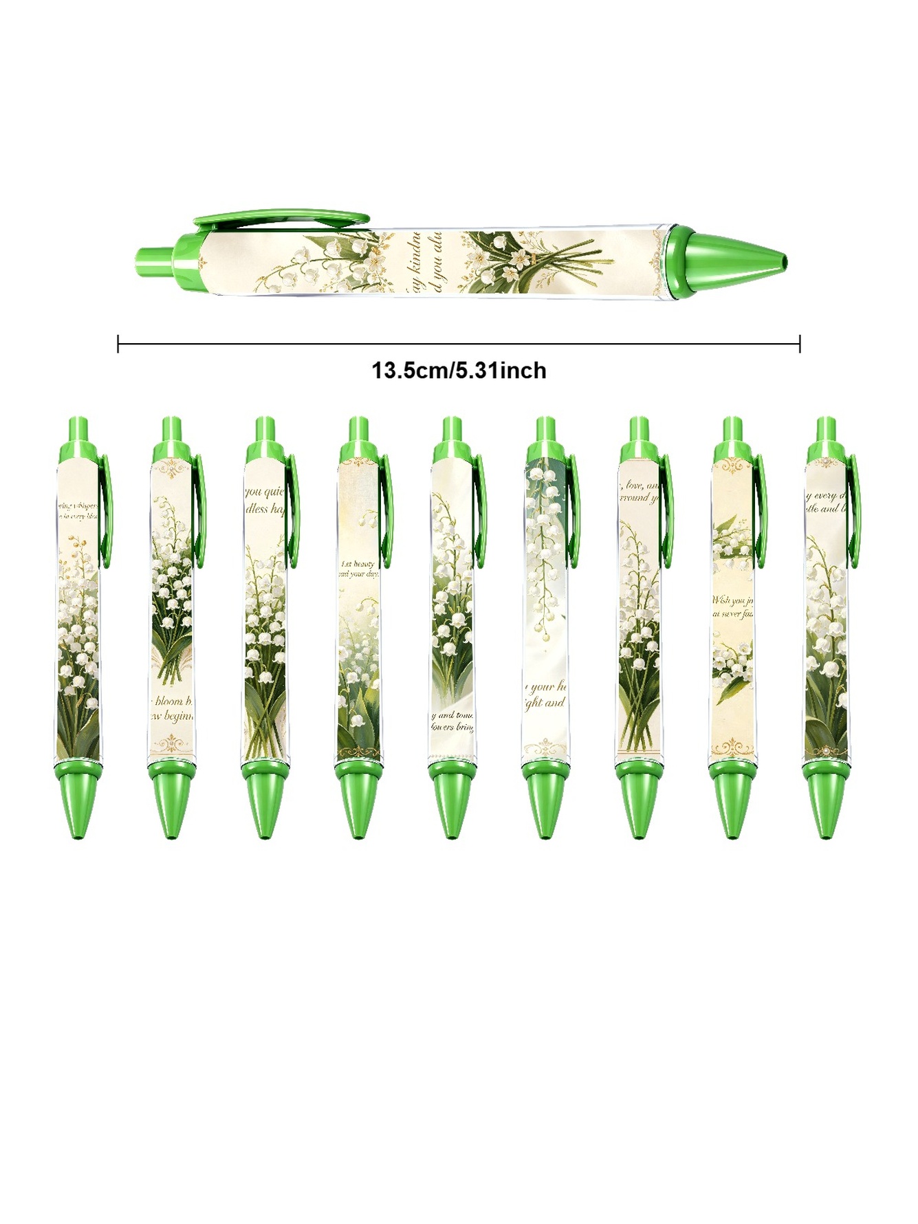 Lotus Leaf Pen, Green Radiant Grace - 10-Pack