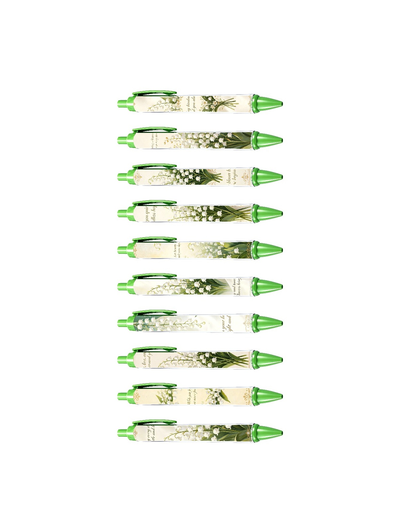 Lotus Leaf Pen, Green Radiant Grace - 10-Pack