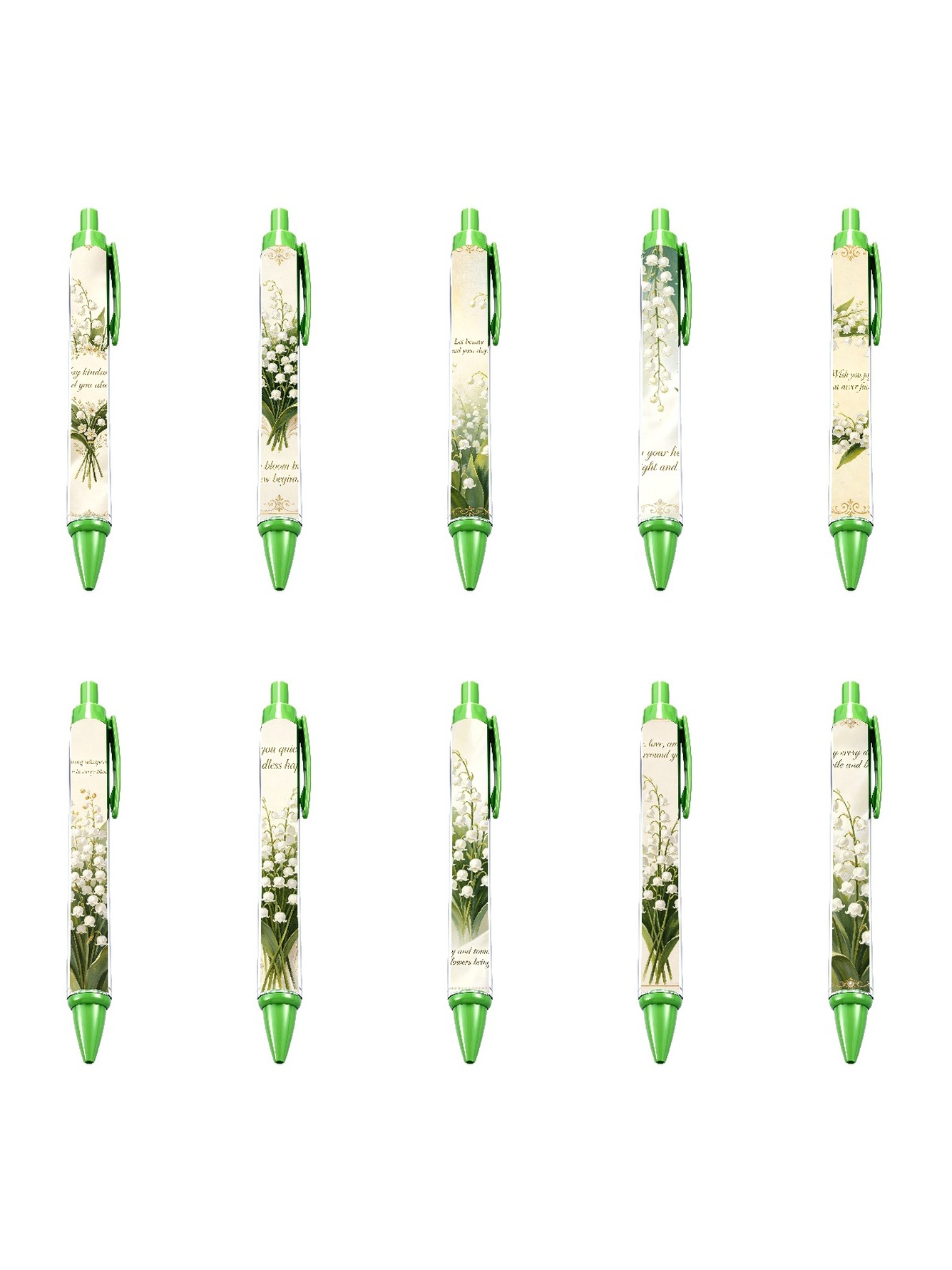 Lotus Leaf Pen, Green Radiant Grace - 10-Pack