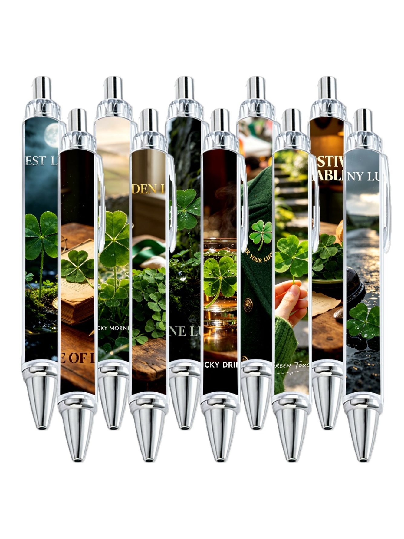 Clover Lucky Gel Pens, Black Ink - 10-Pack