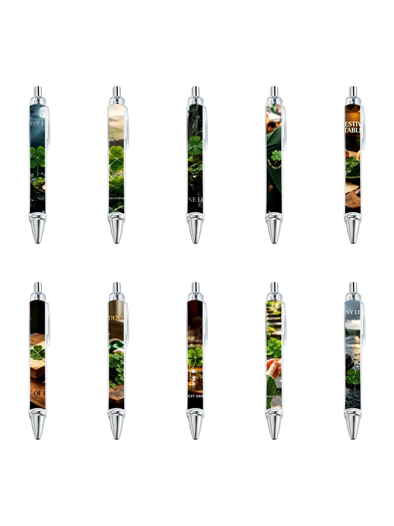Clover Lucky Gel Pens, Black Ink - 10-Pack