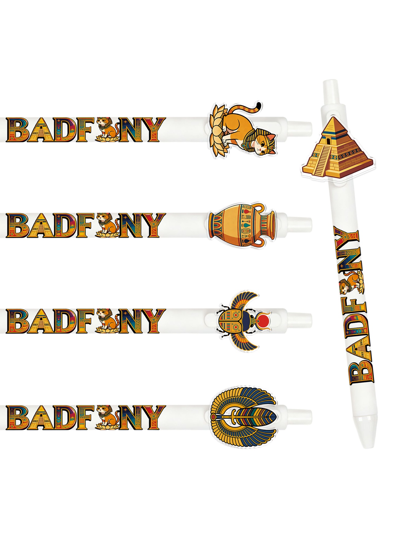 Egyptian Theme Push-Pull Ballpoint Pen - 10-Pack