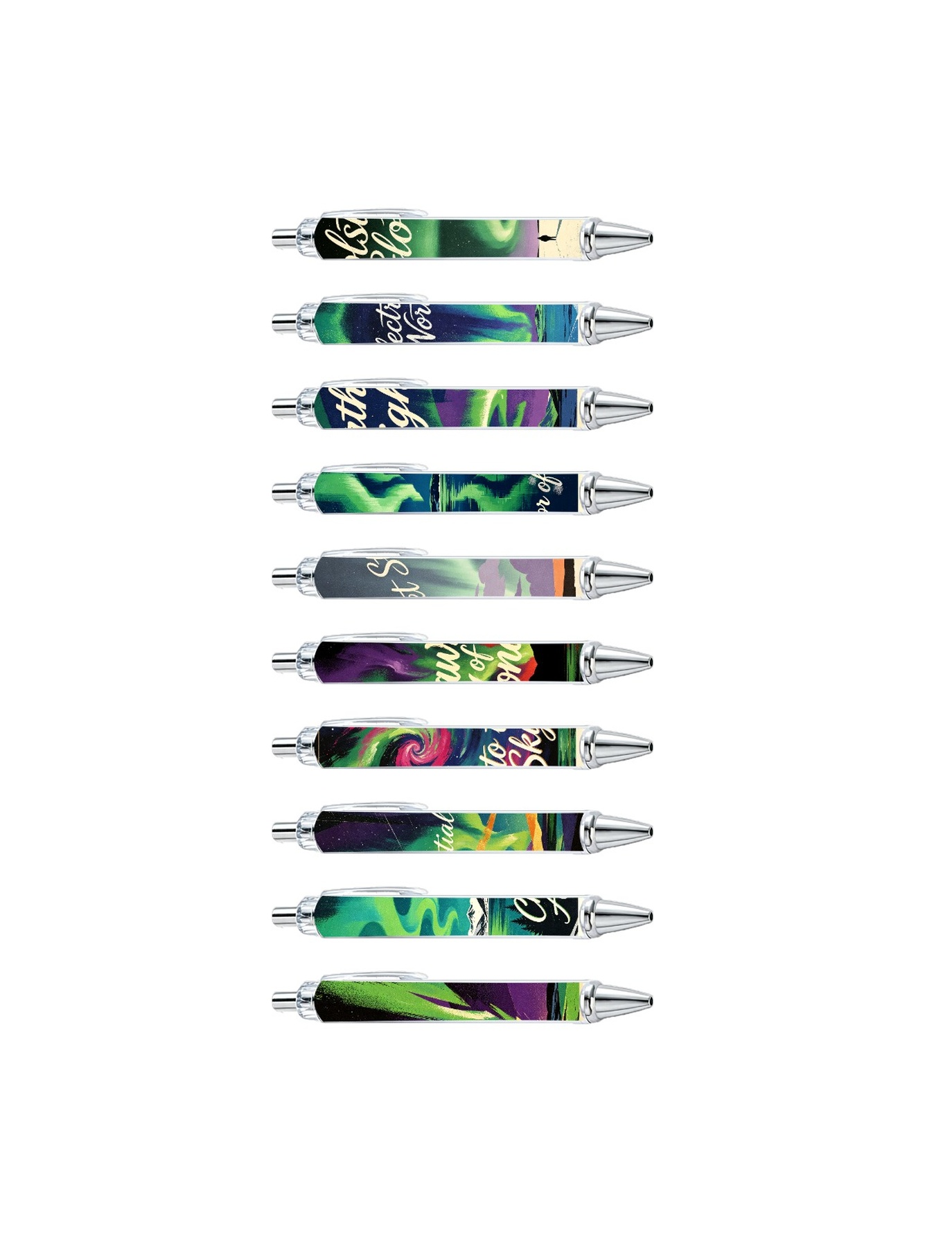 Aurora Starry Sky Ballpoint Pens, Mountain Lake - 10-Pack