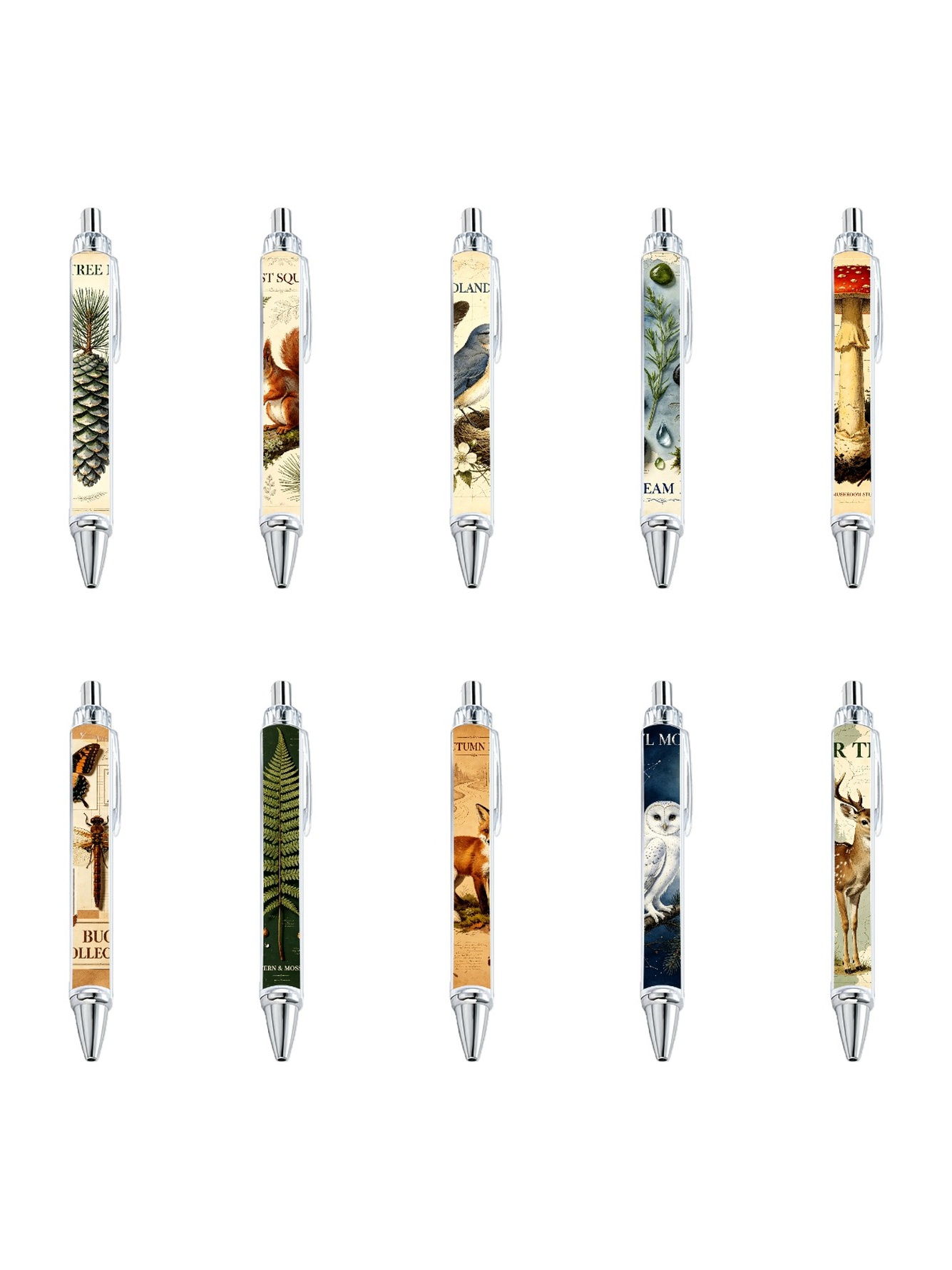 Nature Guide Gel Pens, Black Ink - 10-Pack