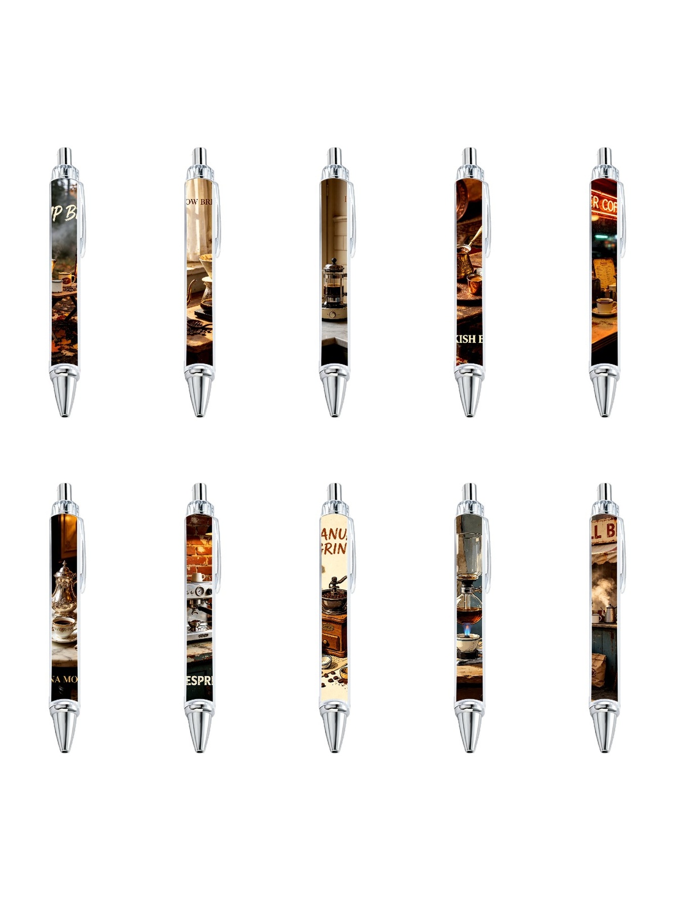Artisanal Coffee Theme Gel Pens - 10-Pack