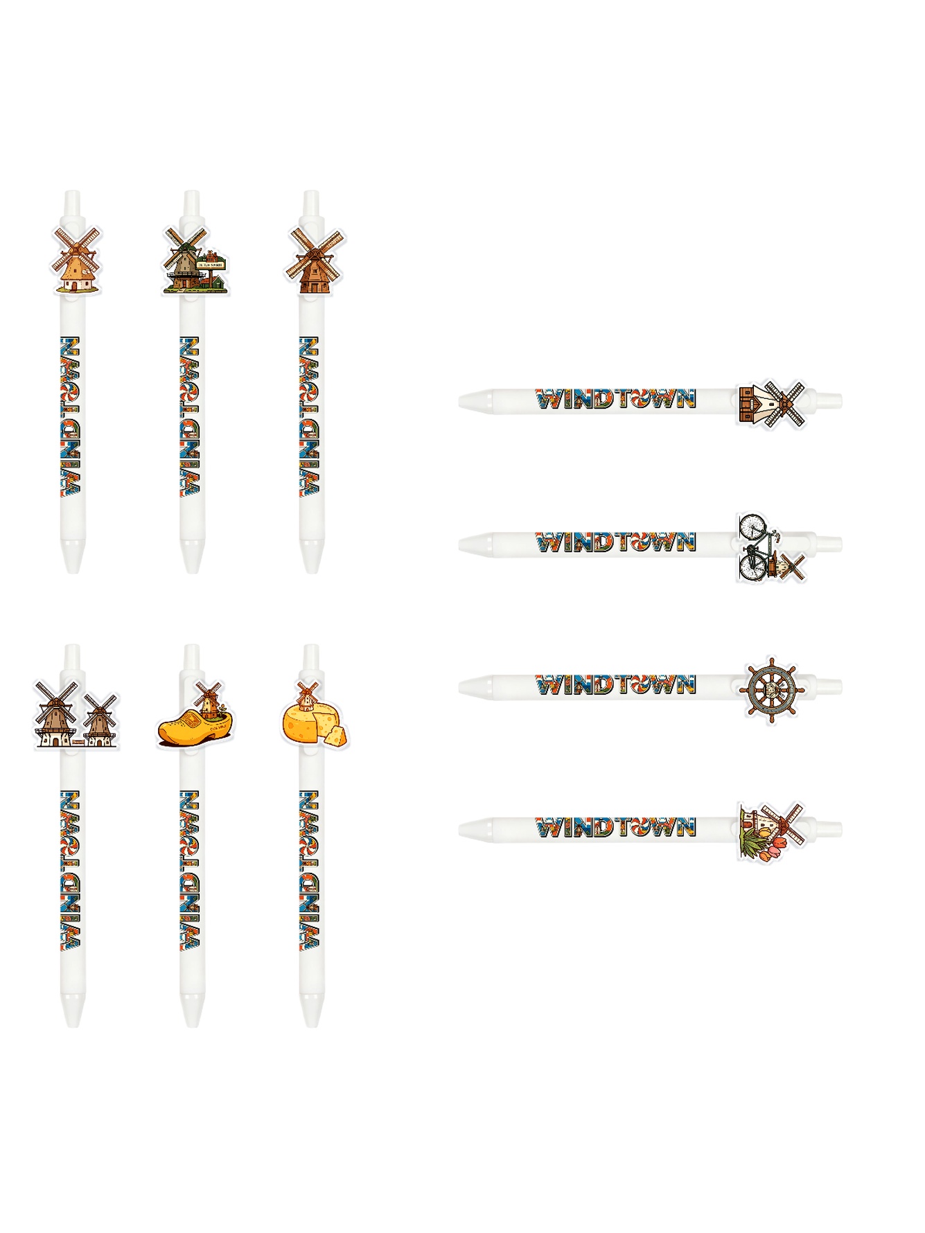 Dutch Windmill Pen, Black Ink - 10-Pack