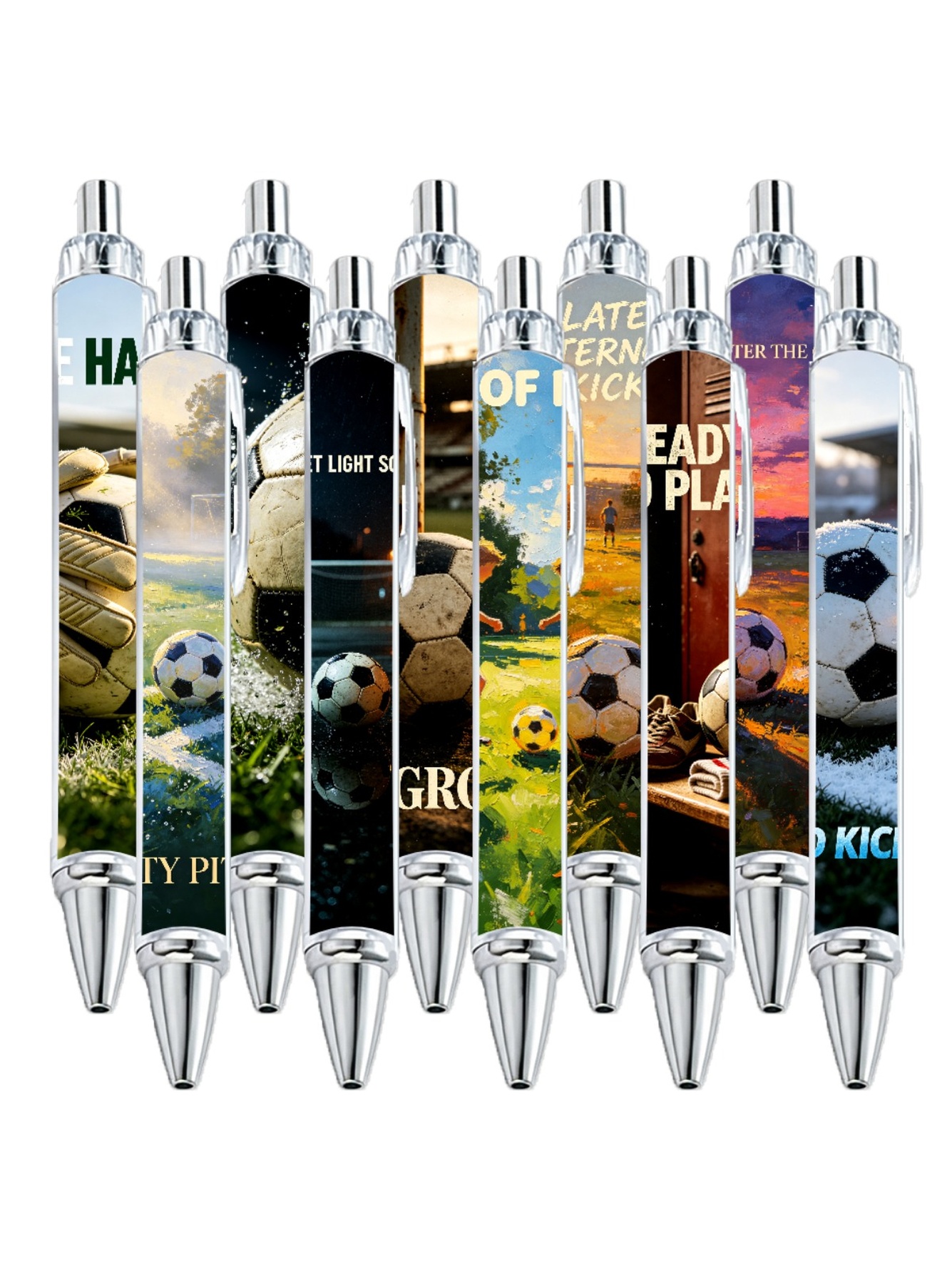 Football Goal Pens, Player Victory Print - 10-Pack