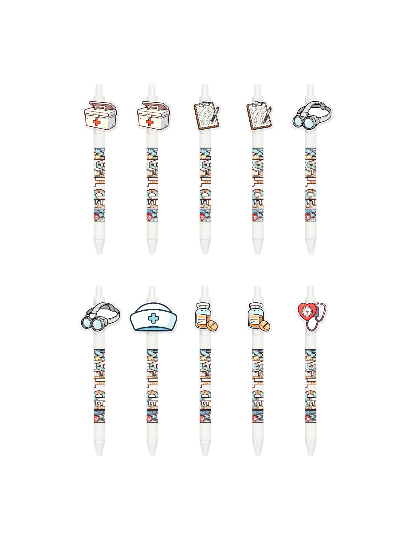 Nurse Pens, Syringe Cross Black Ink  - 10-Pack