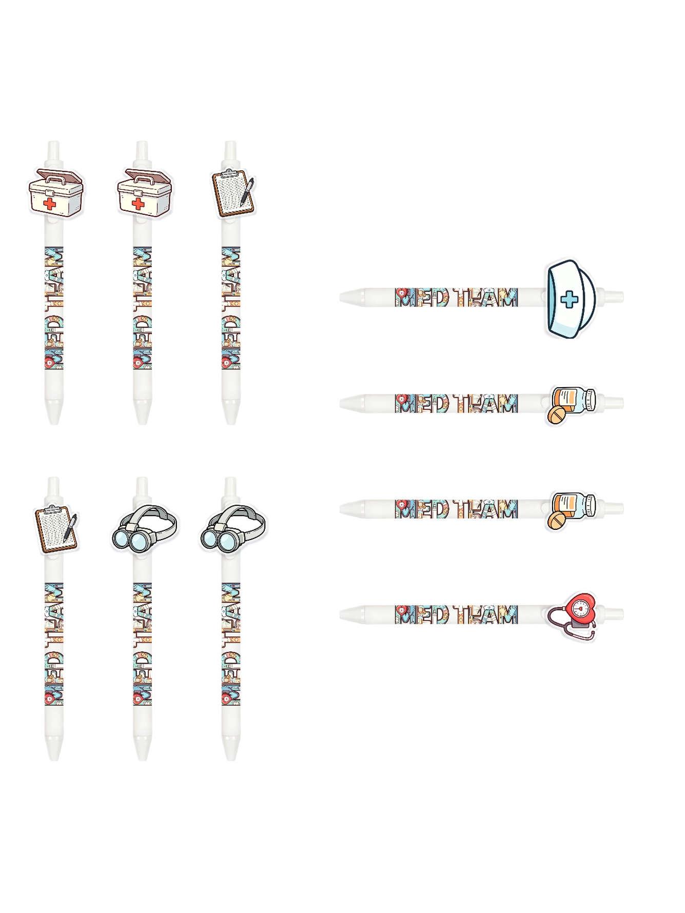 Nurse Pens, Syringe Cross Black Ink  - 10-Pack
