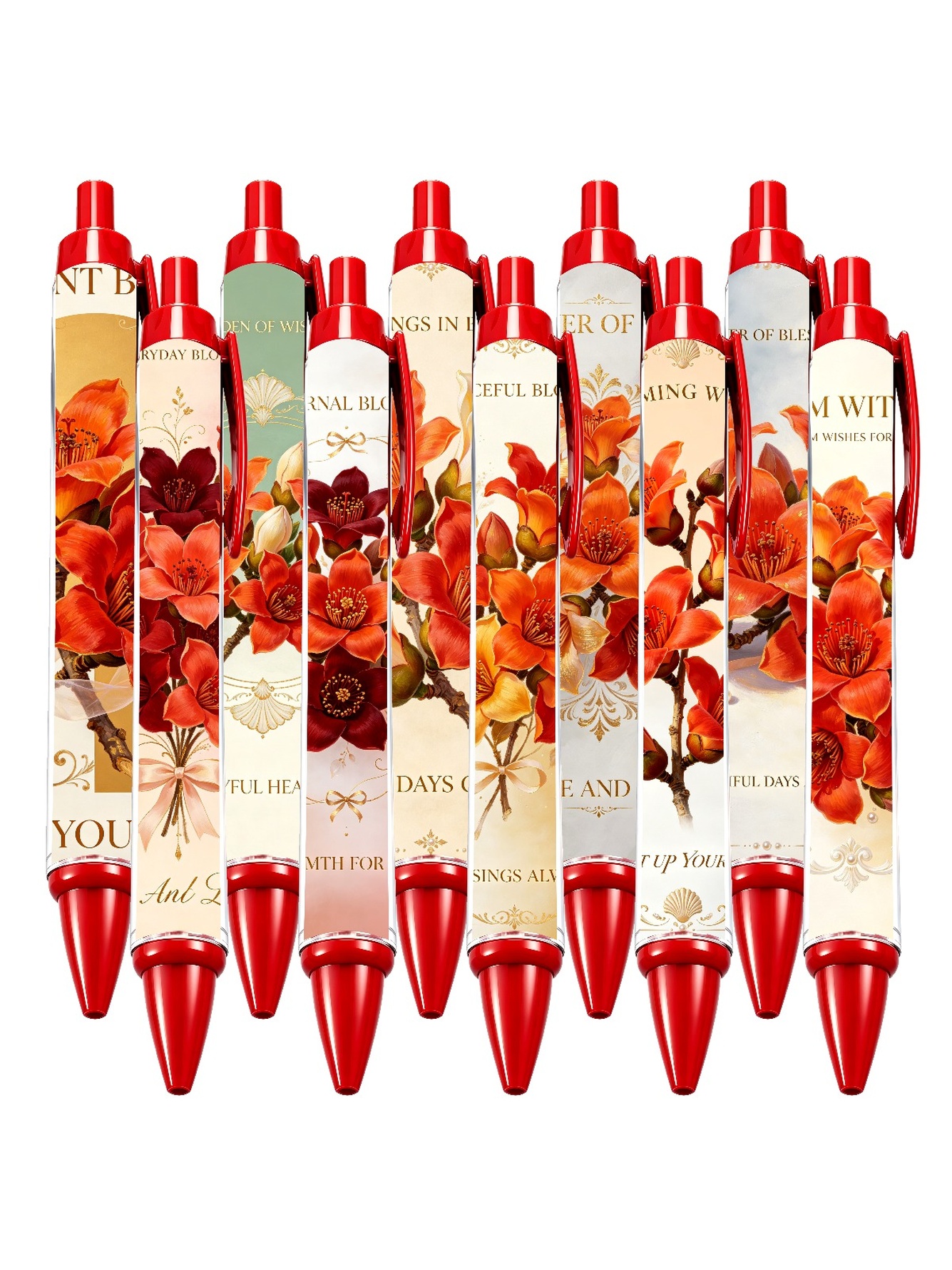 Camellia Pen, Orange Radiant Bloom - 10-Pack