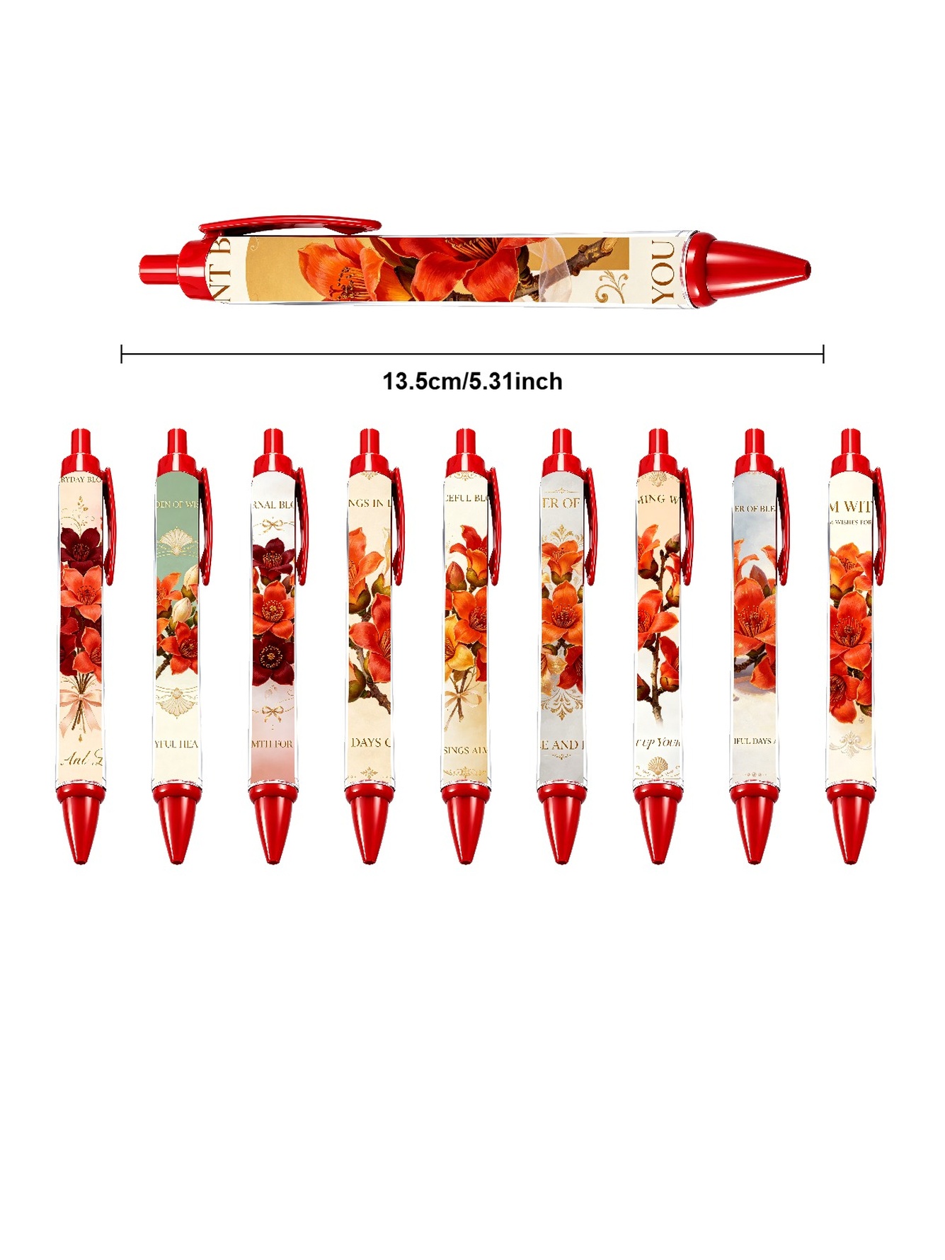 Camellia Pen, Orange Radiant Bloom - 10-Pack