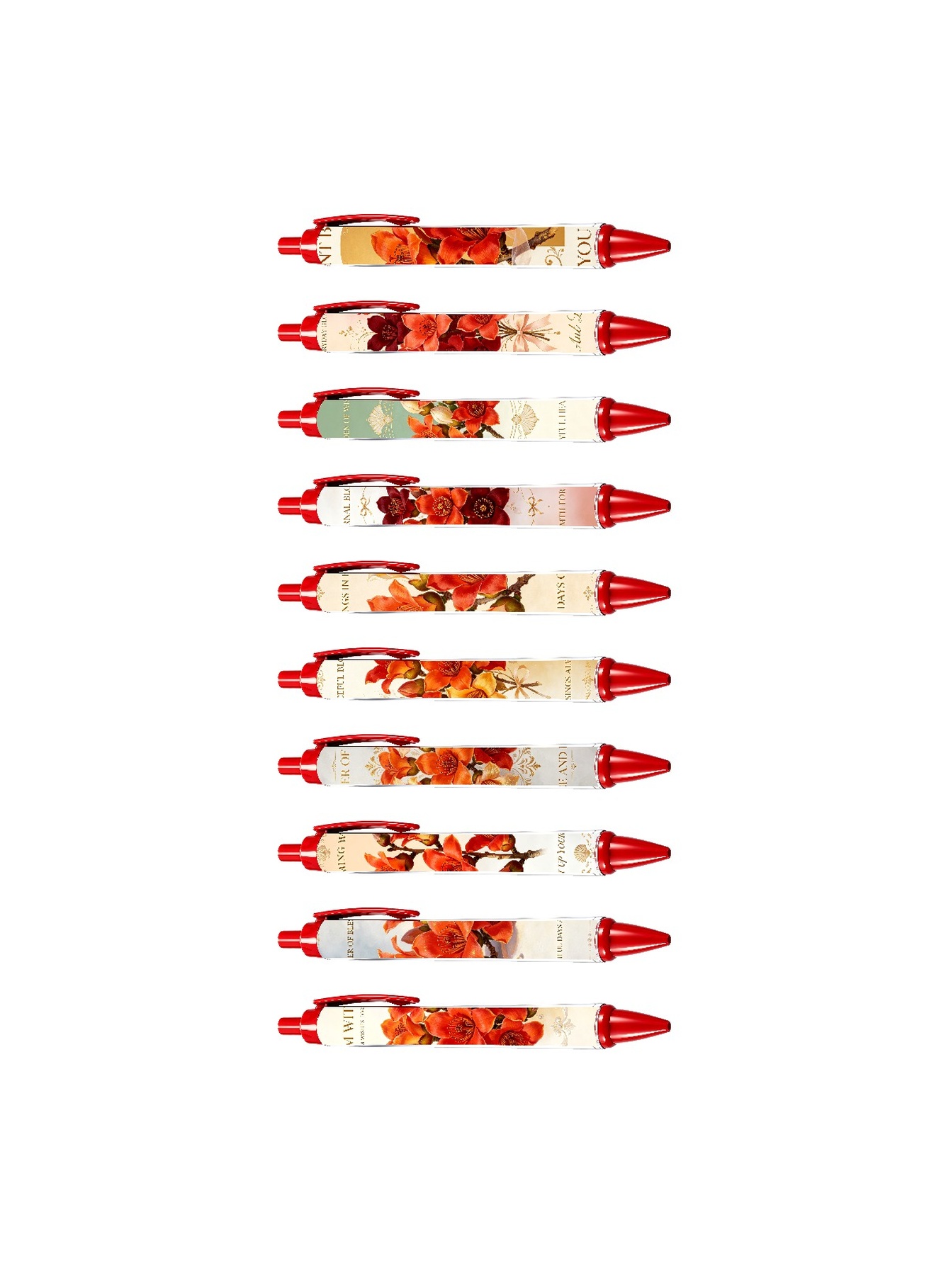 Camellia Pen, Orange Radiant Bloom - 10-Pack