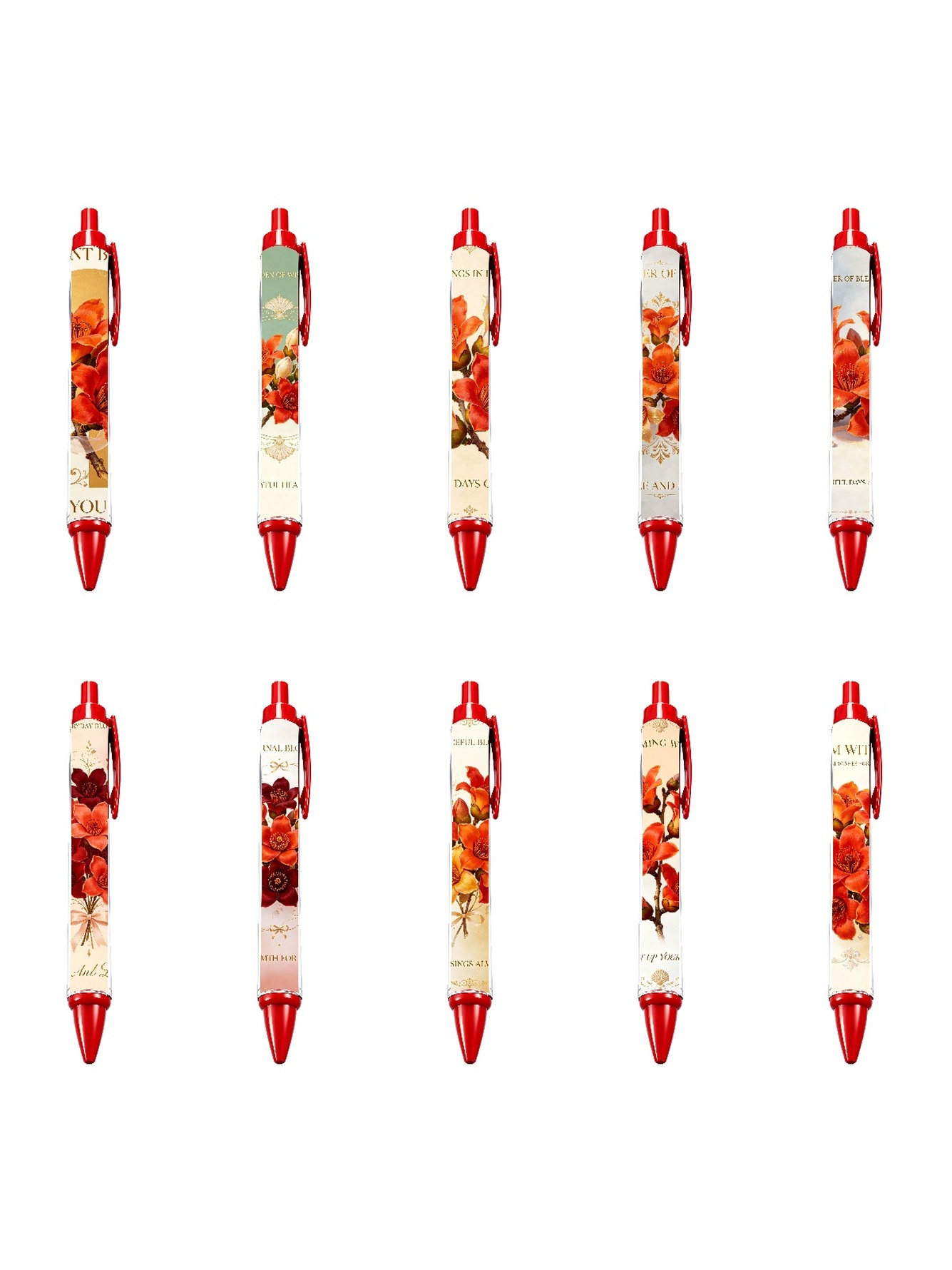Camellia Pen, Orange Radiant Bloom - 10-Pack