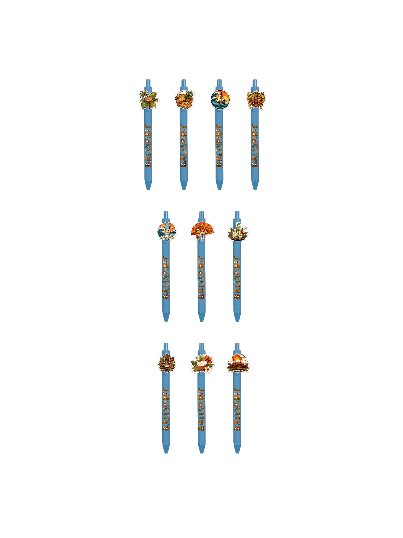 10PCS Bali Indonesia Pen Black Ink SE Asia Travel Gift