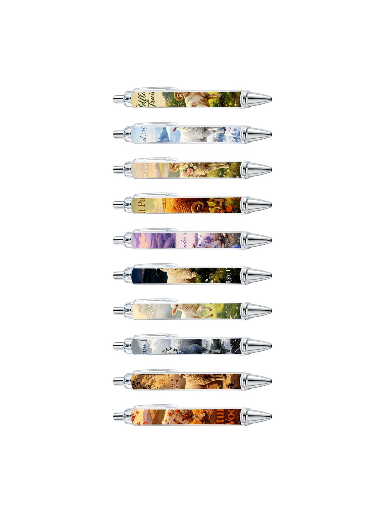 Floral Sheep Gel Pens, Black Ink - 10-Pack