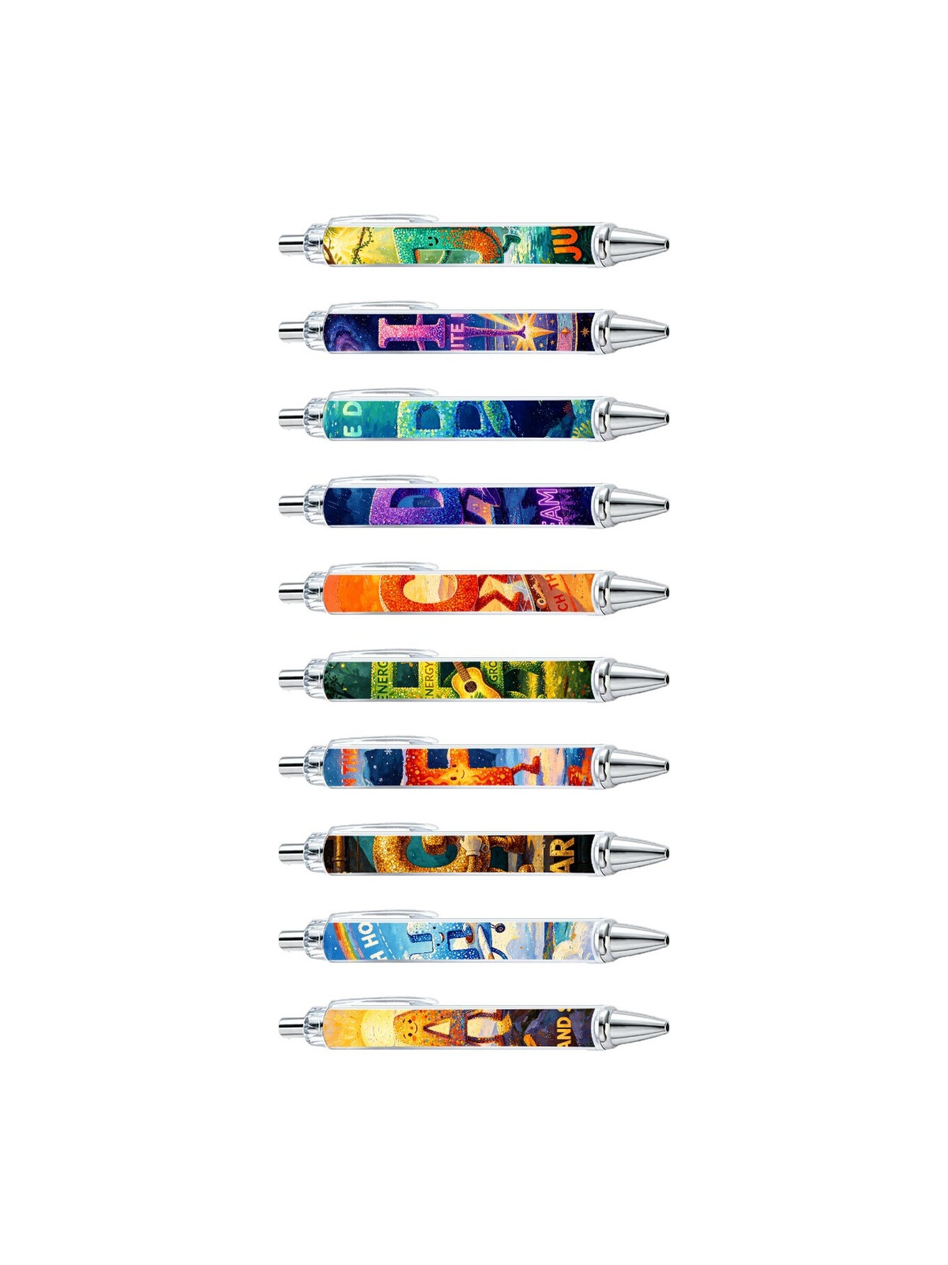 Lettering Gel Pens, Legendary Font Pattern - 10-Pack