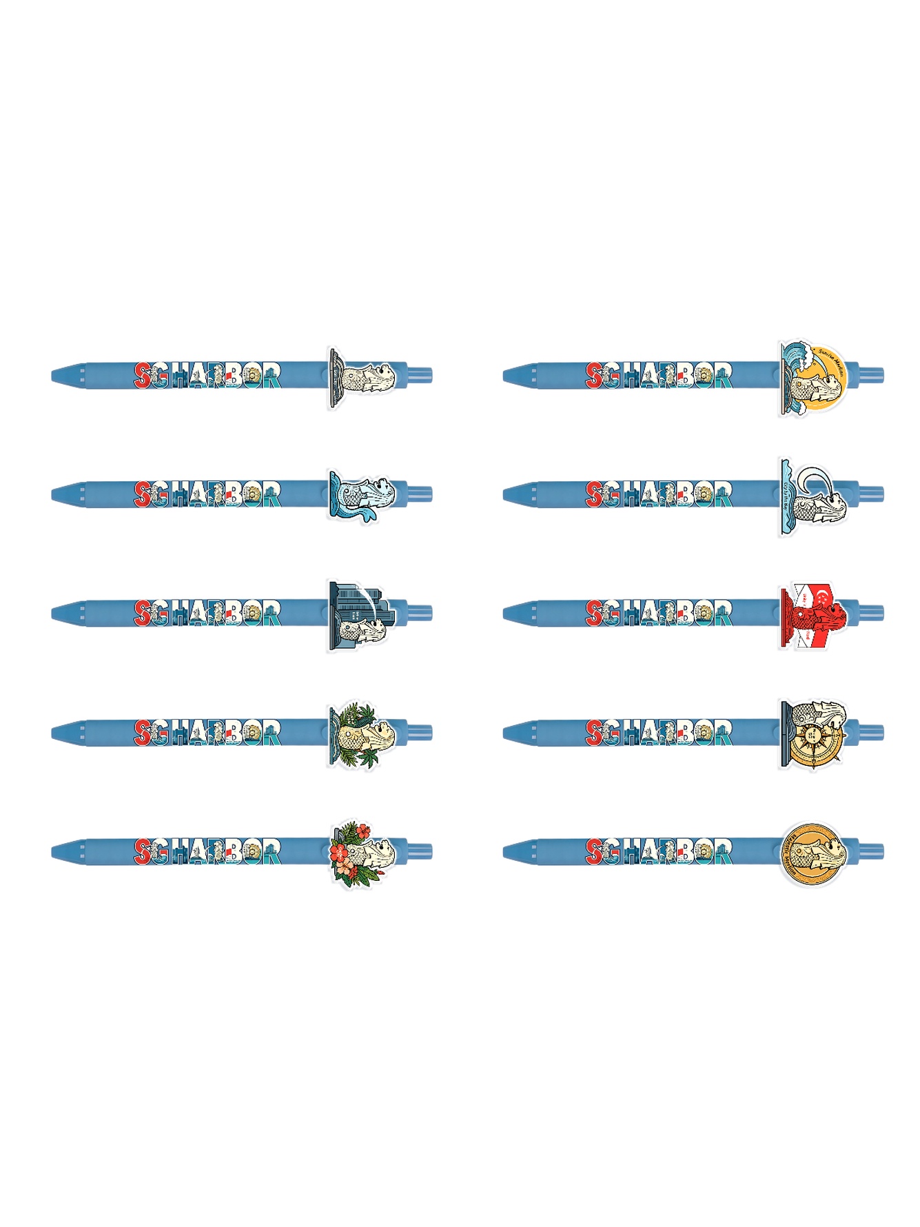 10PCS Singapore Merlion Pen Black Ink SE Asia Gift
